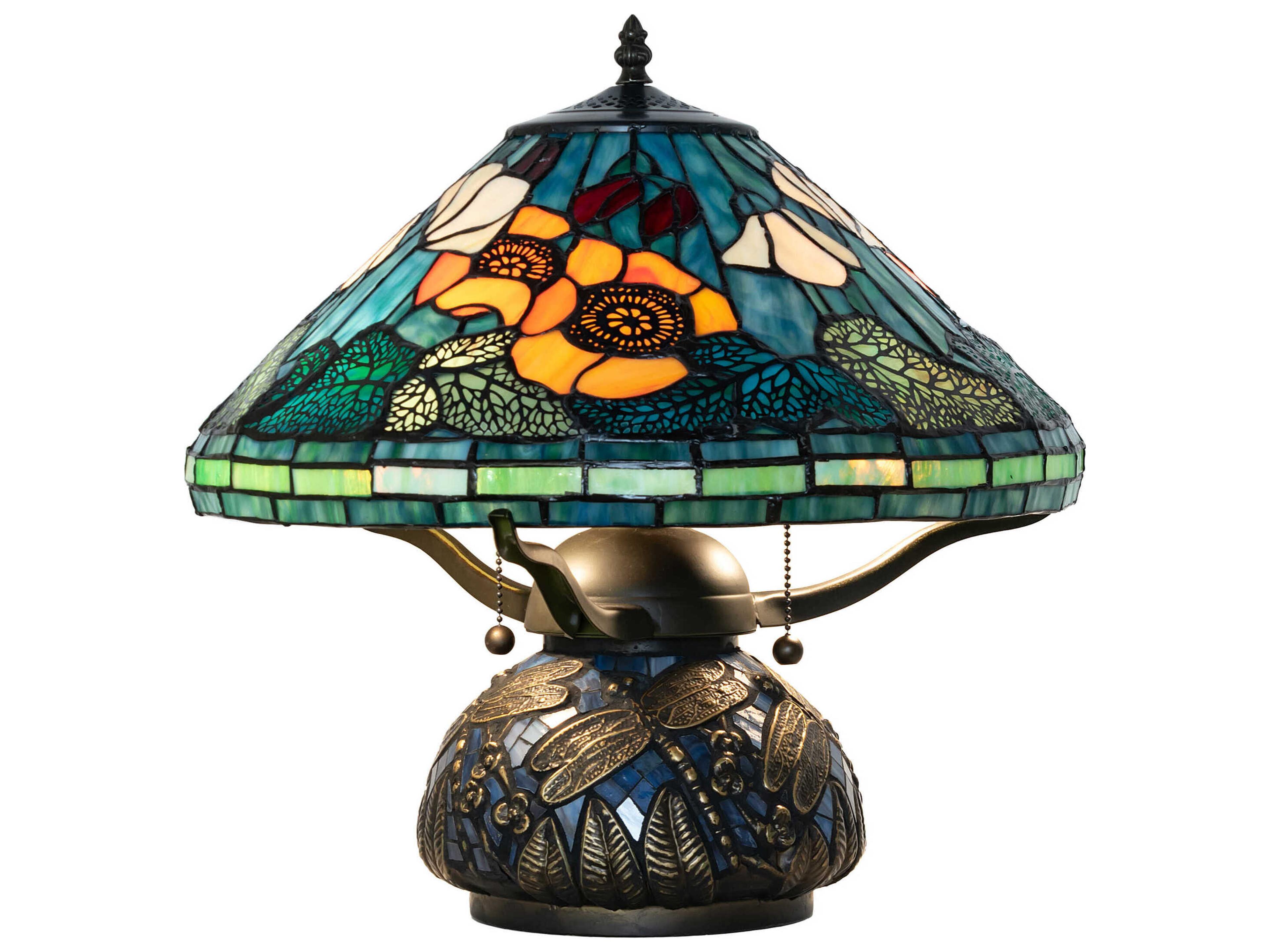 Meyda Tiffany Poppy Antique / Mahogany Bronze Table Lamp