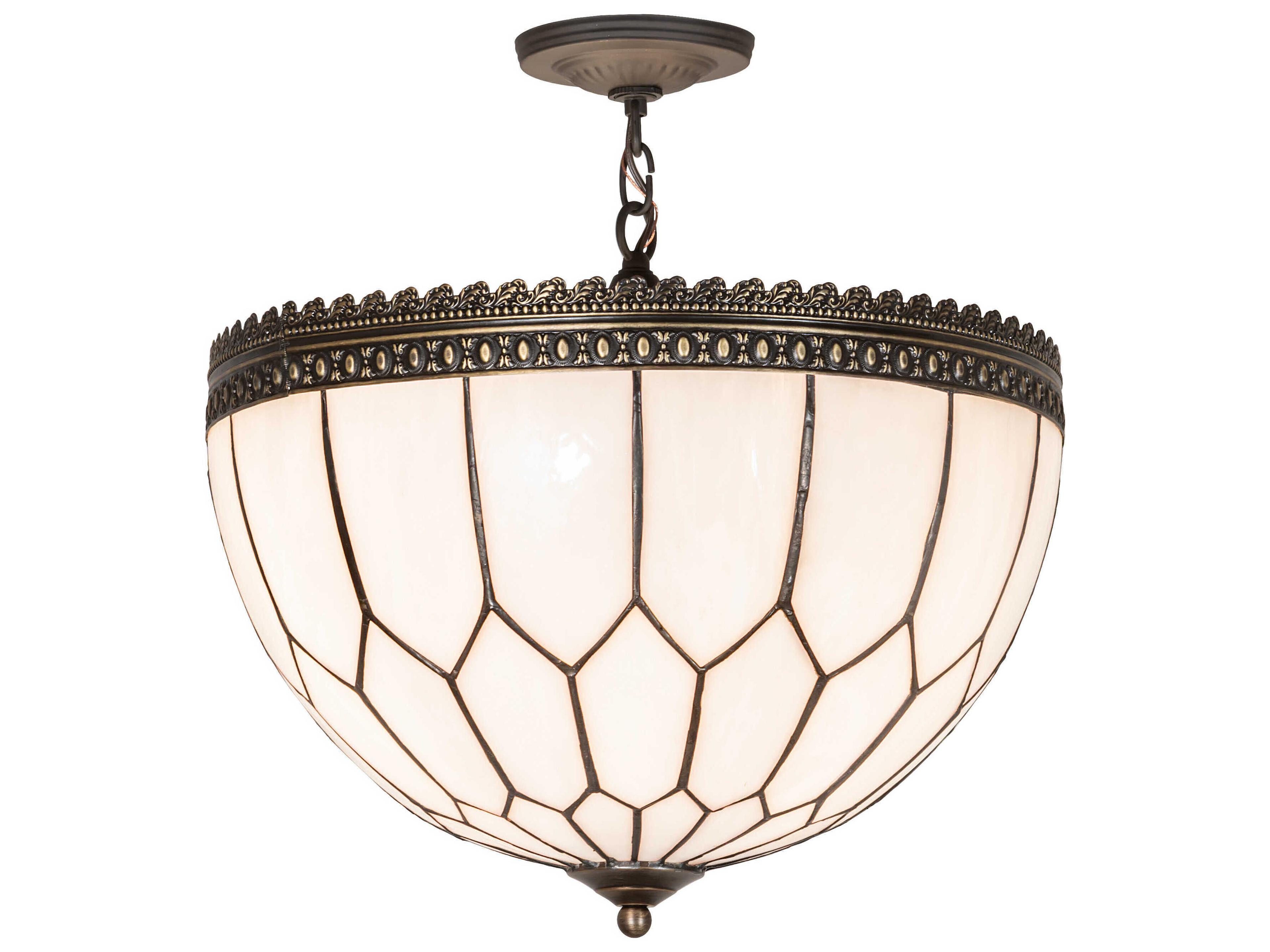 Meyda Vincent Honeycomb 1-Light Bronze Traditional Bowl Pendant