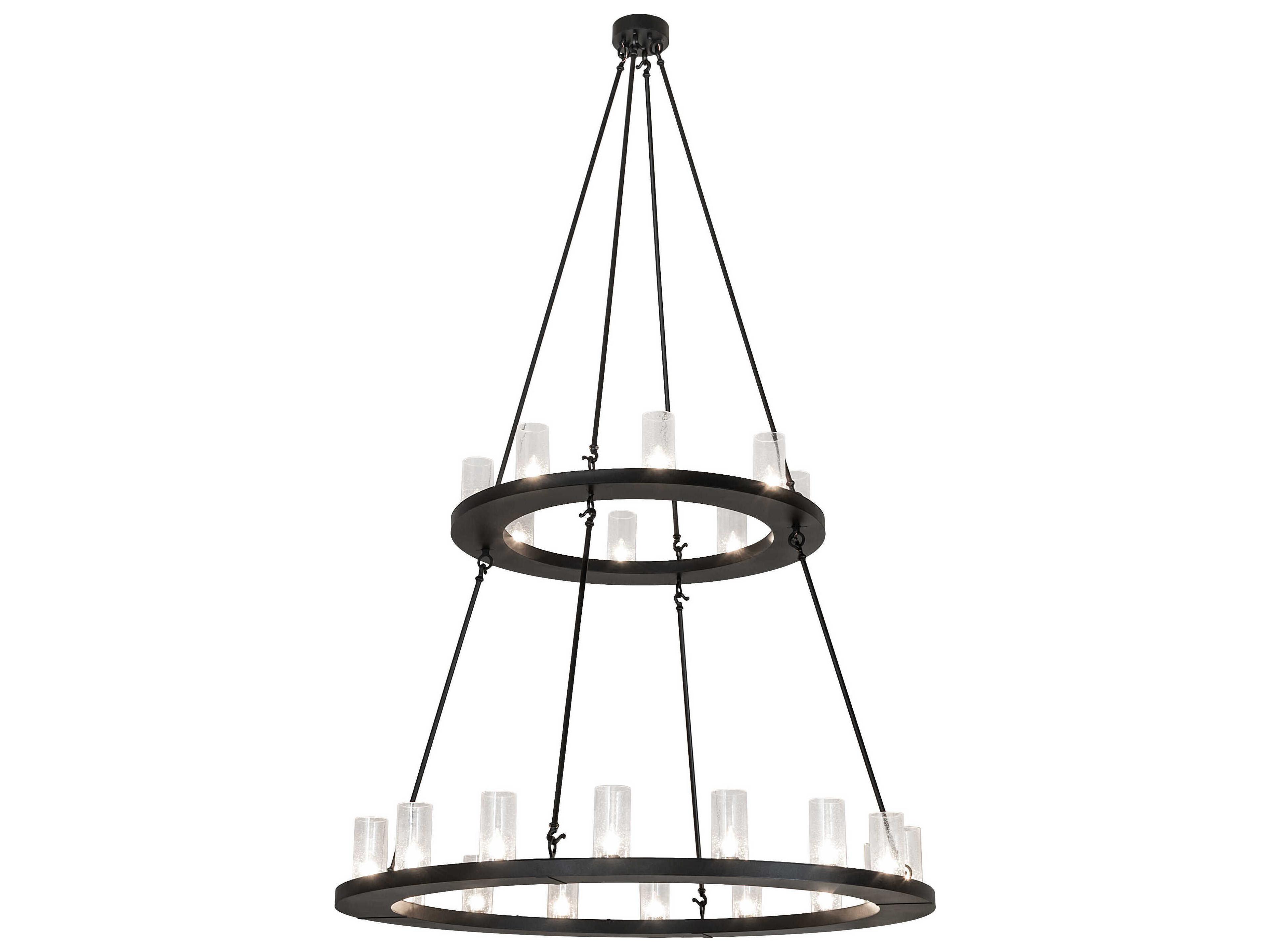 Meyda Loxley 24-Light Textured Black Cylinder Chandelier
