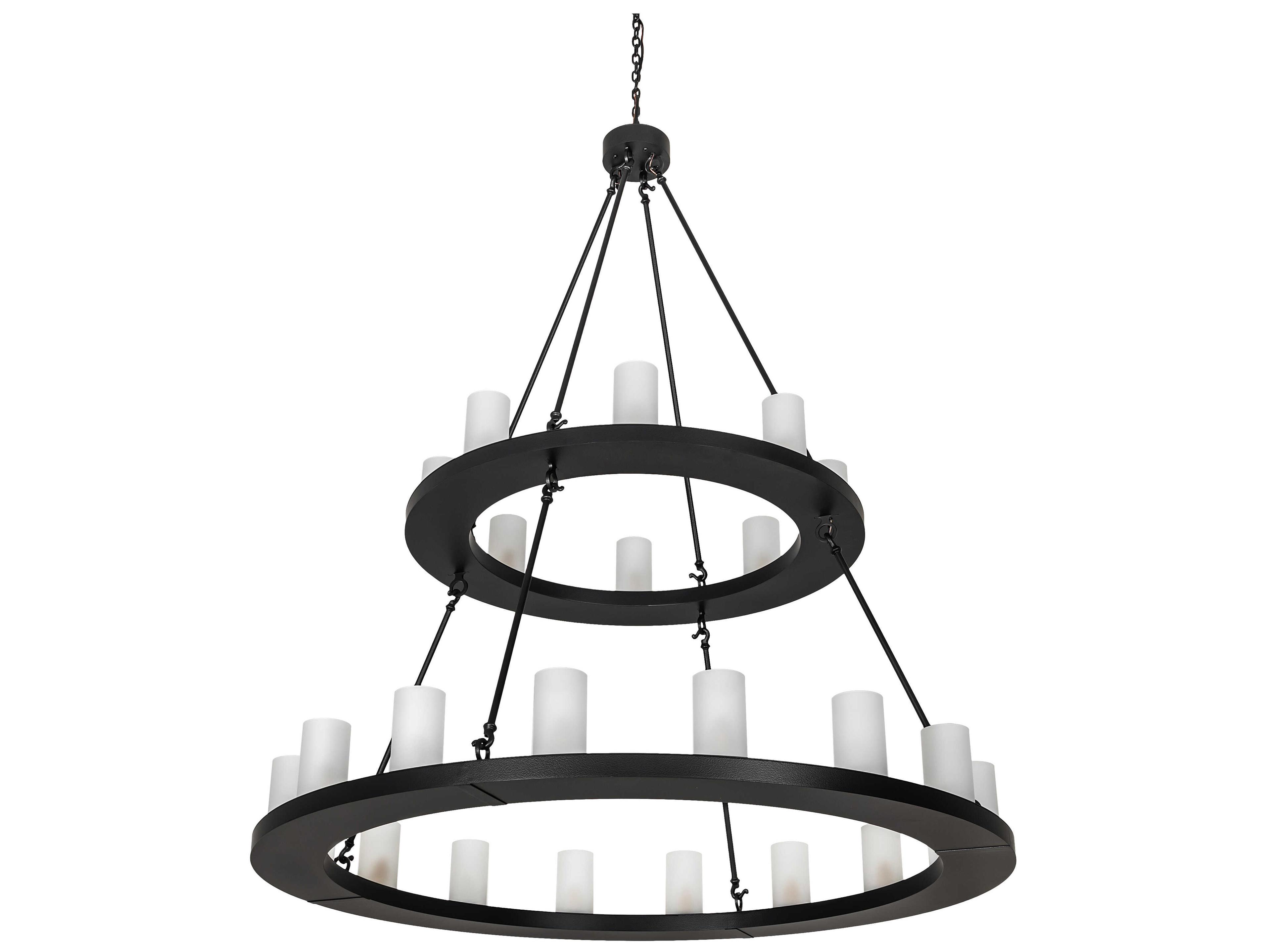 Meyda Loxley 24-Light Black Satin Wrought Iron Chandelier