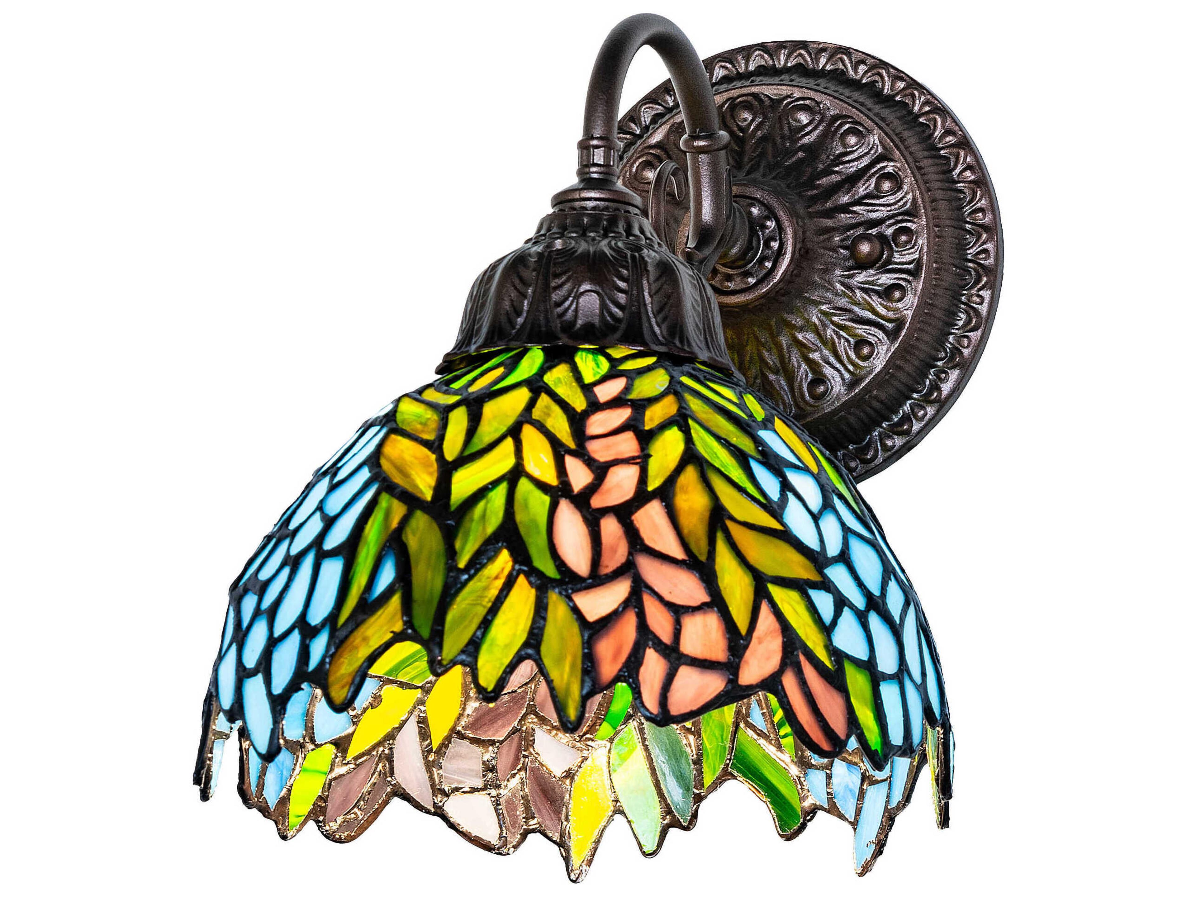 Meyda Tiffany Honey Locust 1-Light Mahogany Bronze Wall Sconce