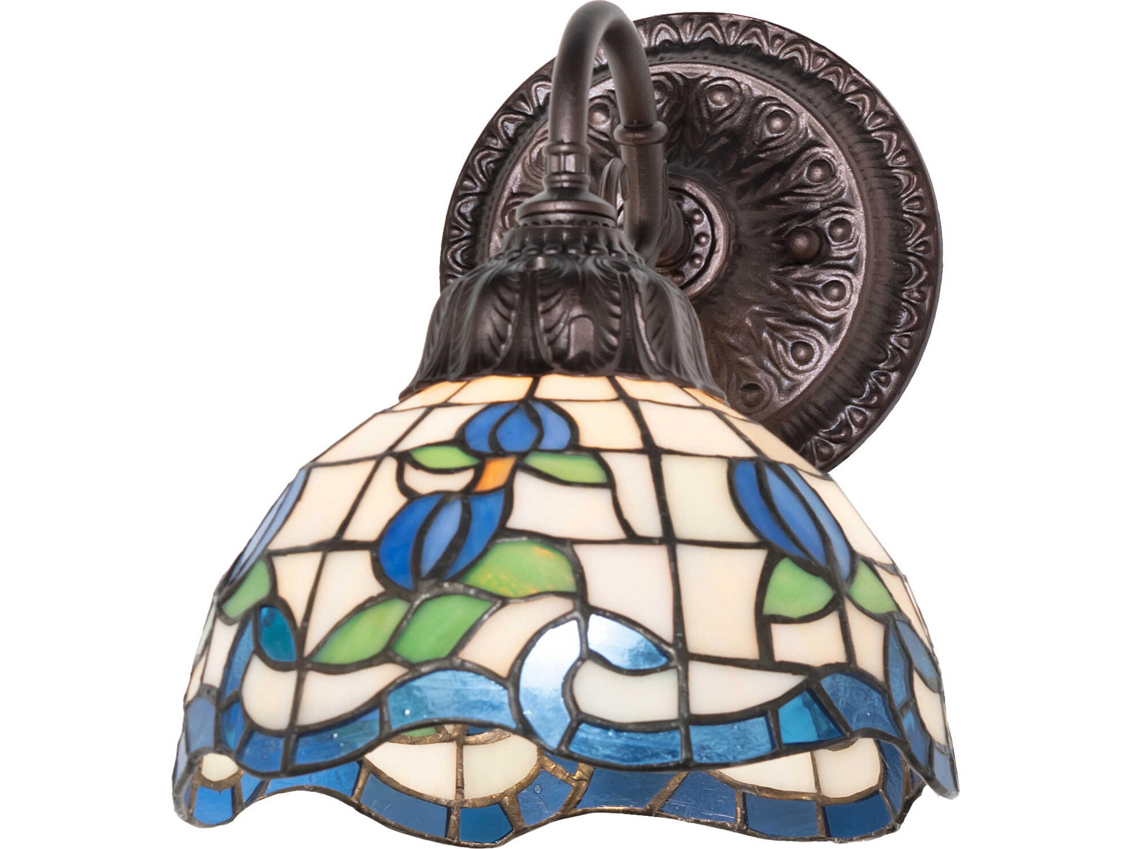 Meyda Roseborder 1-Light Bronze Traditional Wall Sconce