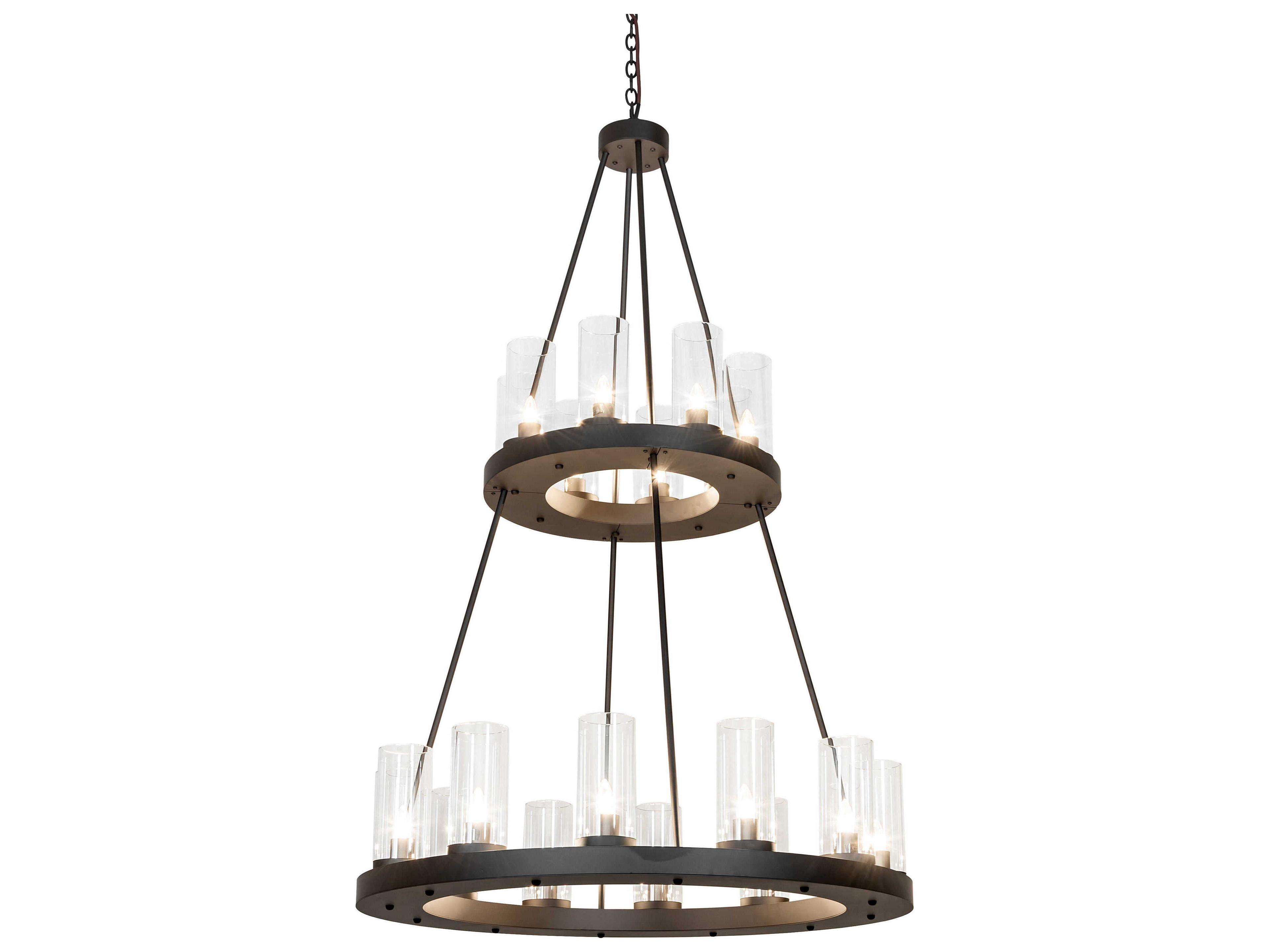 Meyda Loxley 20-Light Oil Rubbed Bronze Cylinder Round Chandelier