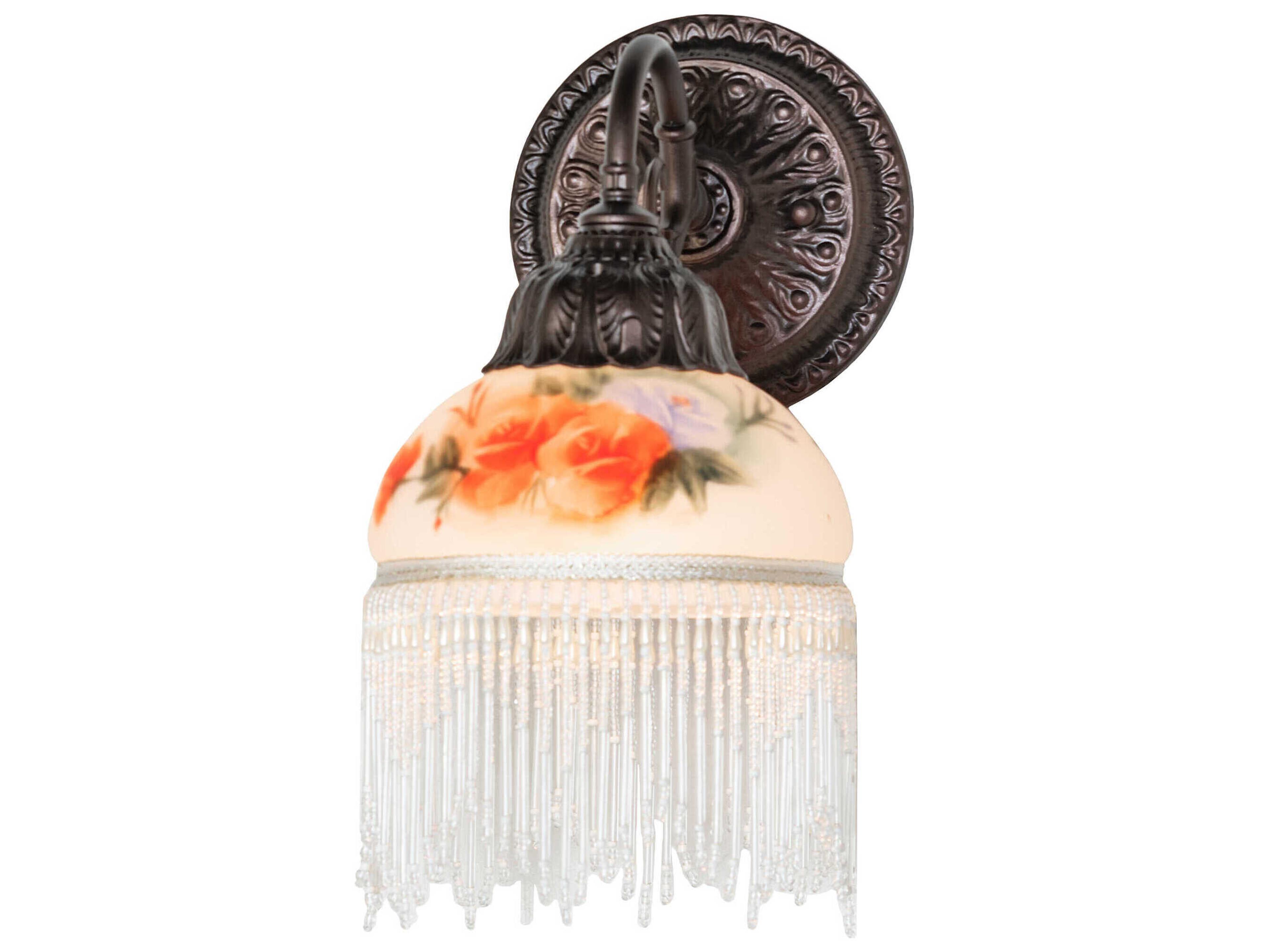 Meyda Roussillon 1-Light Hand Painted Glass Wall Sconce