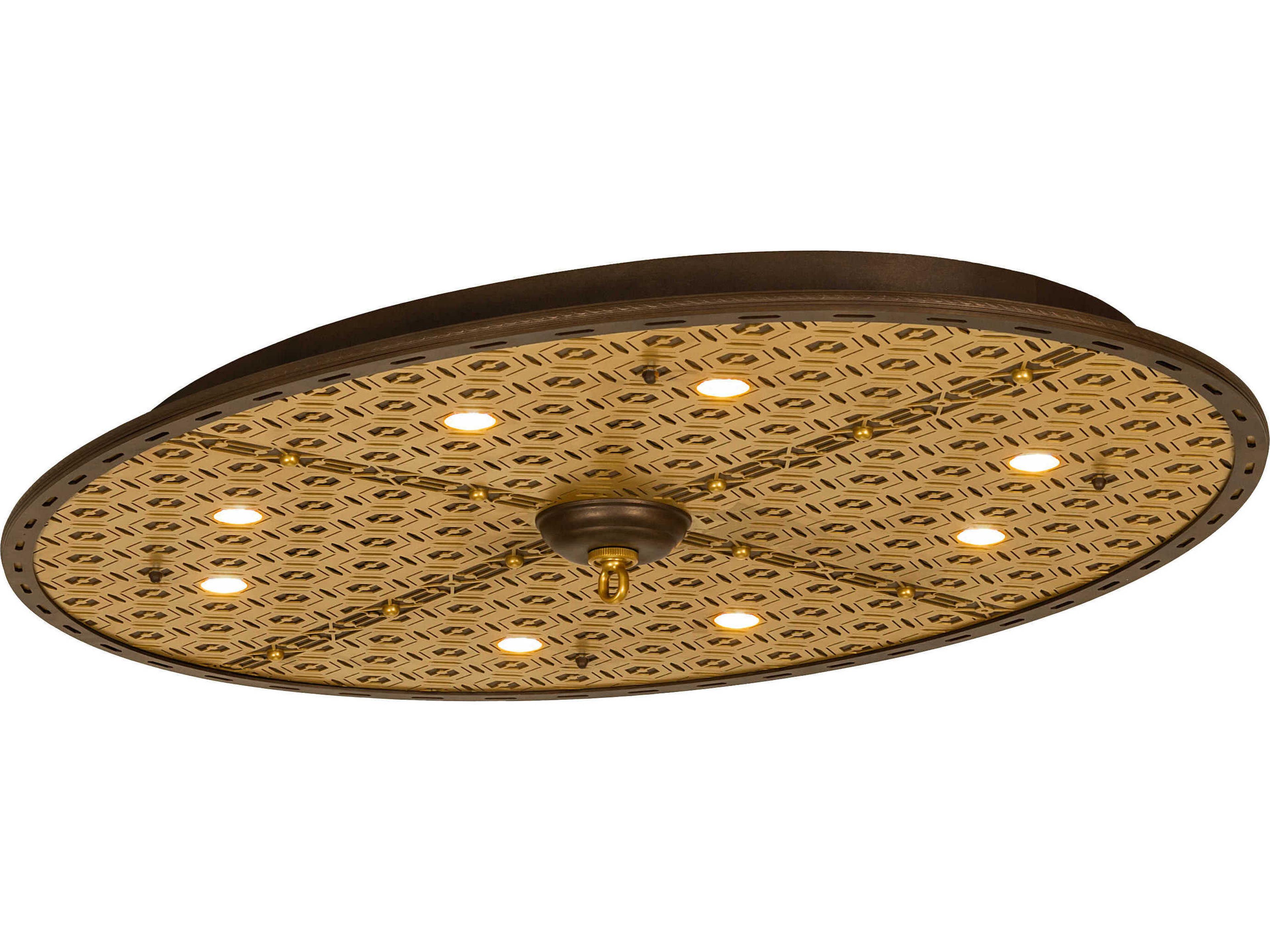 Meyda Geometric 8-Light Tyler Bronze Goldtastic Traditional Flush Mount