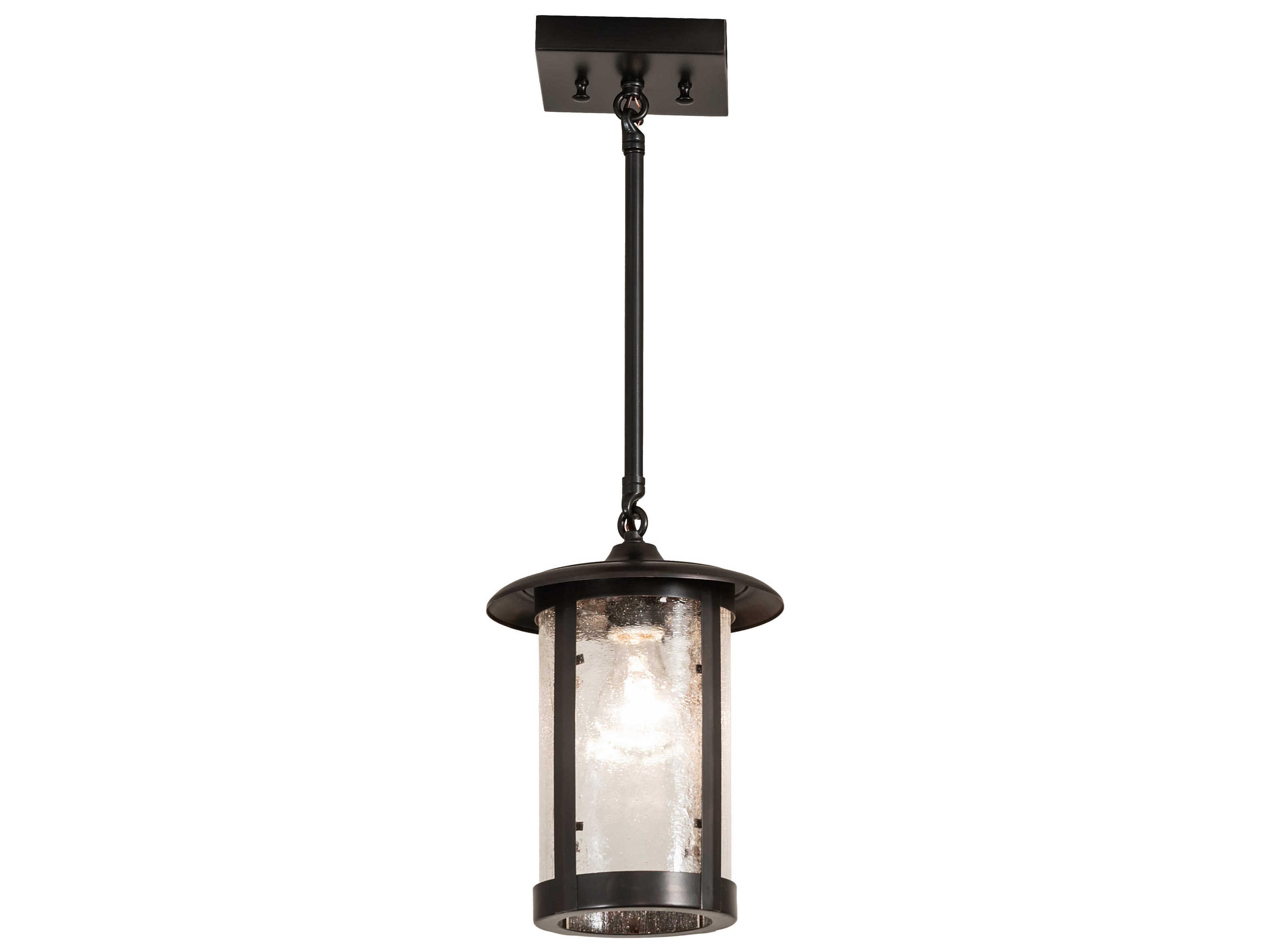 Meyda Fulton 1-Light Craftsman Brown Outdoor Hanging Light