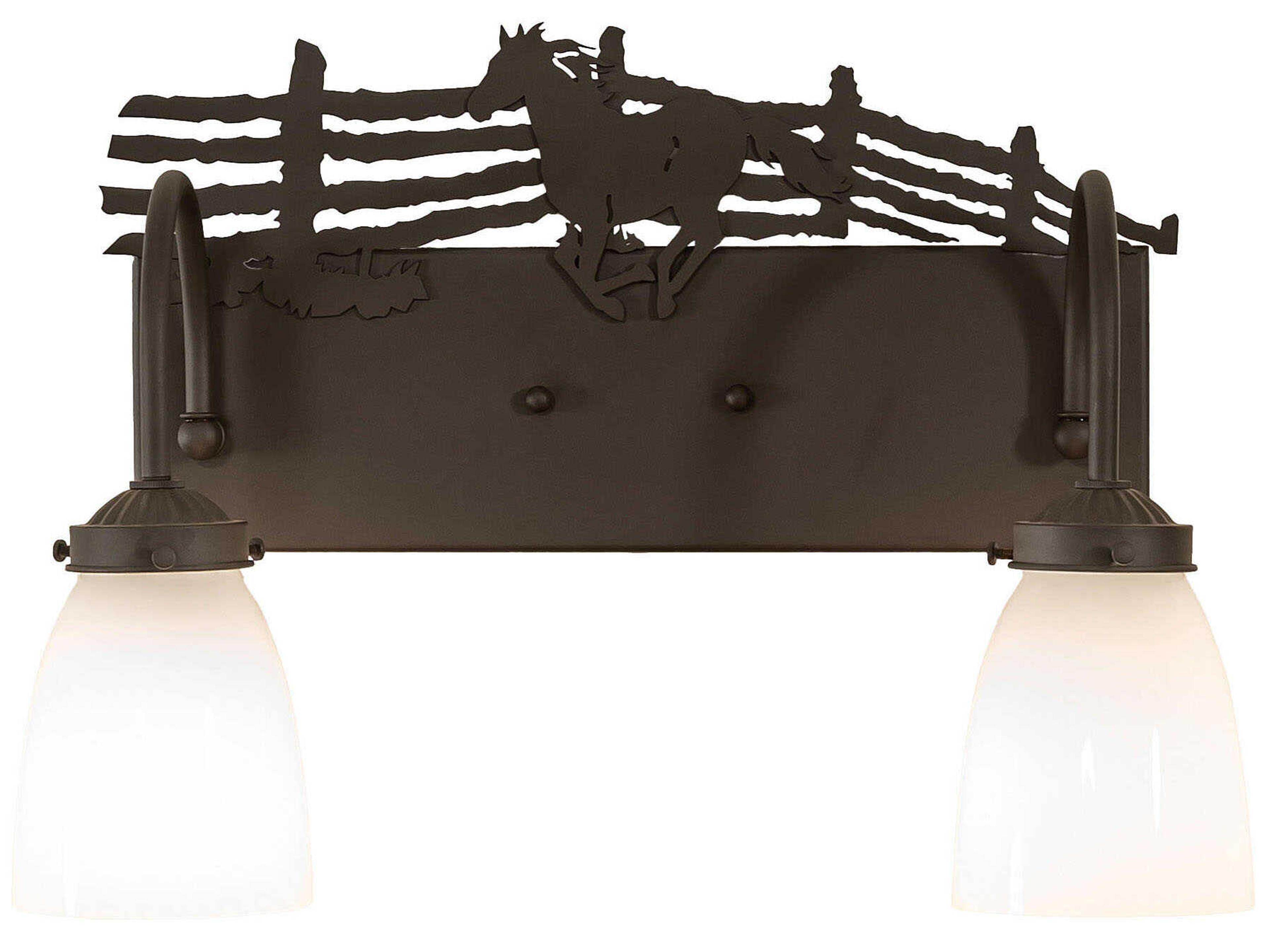 Meyda Running Horses 2-Light Oil Rubbed Bronze Vanity Light