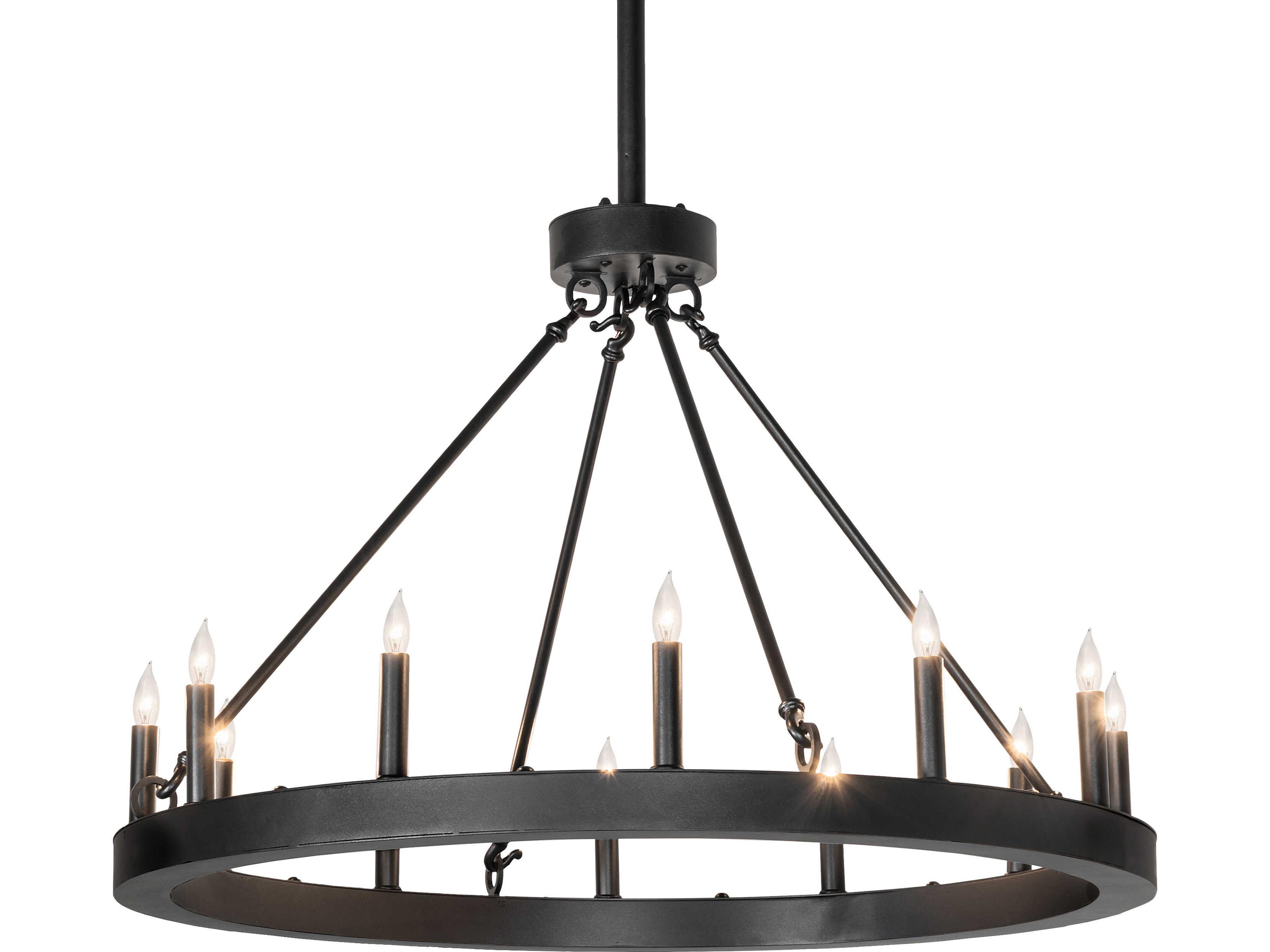Meyda Loxley 12-Light Black Traditional Chandelier