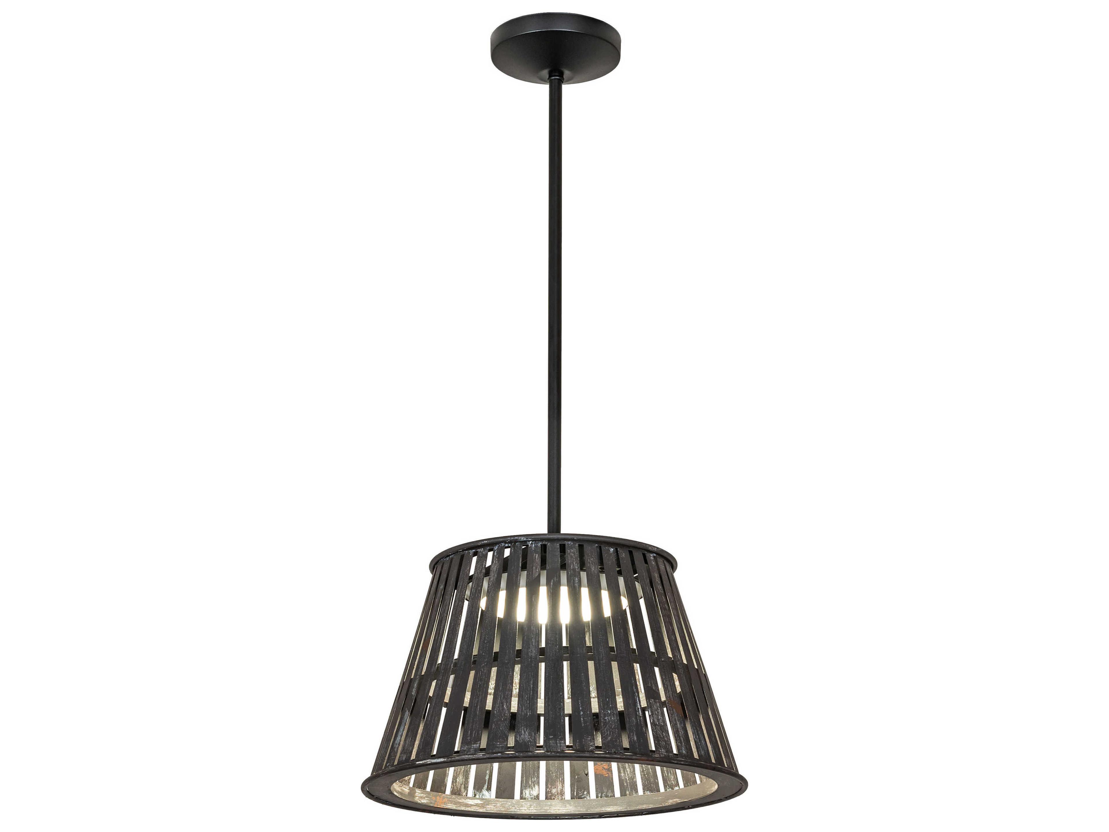 Meyda Peach Basket Weathered Wicker Gray Drum Pendant