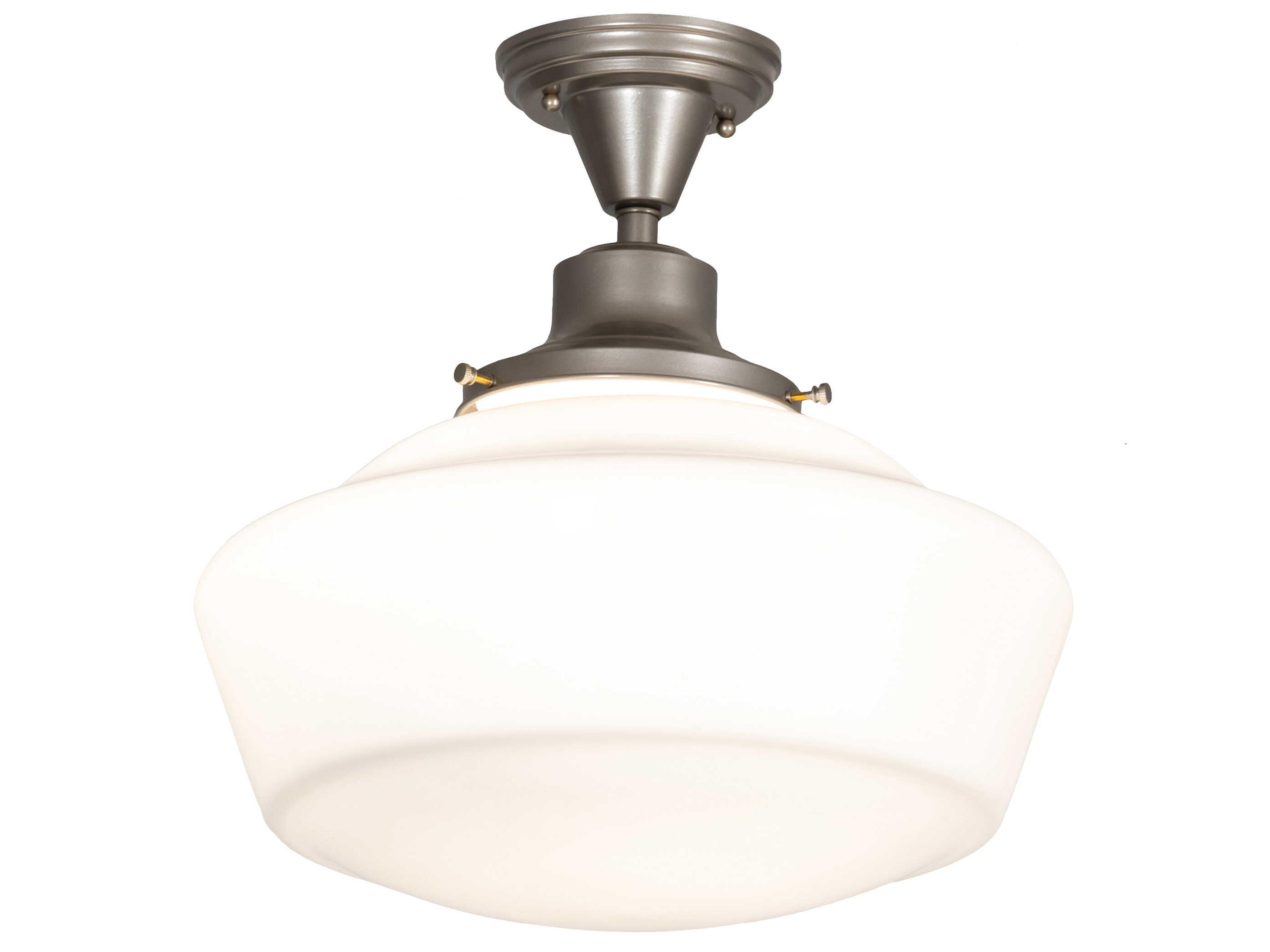 Meyda Revival 1-Light Nickel Semi Flush Mount