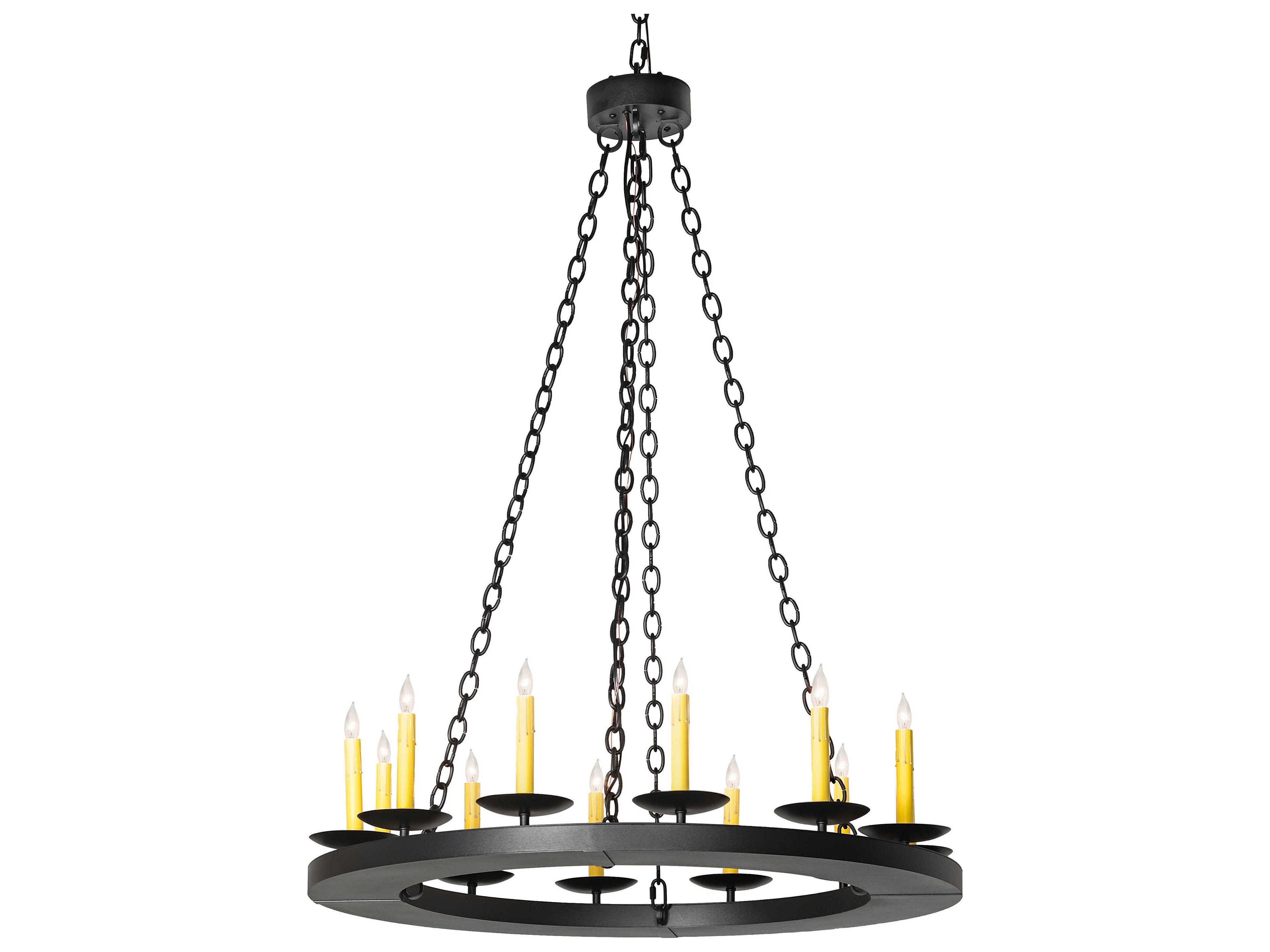 Meyda Loxley 12-Light Textured Black Gunmetal Chandelier