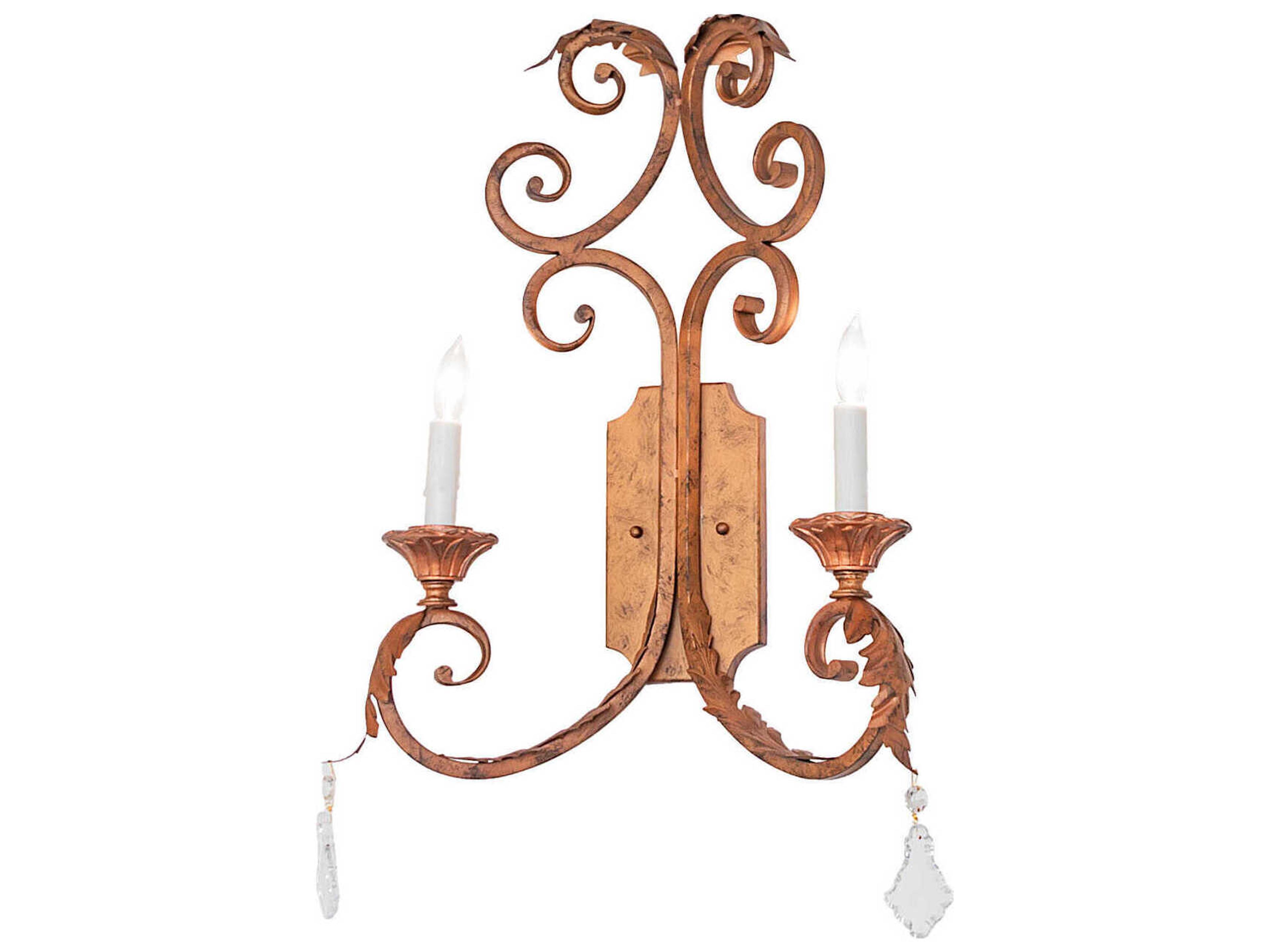 Meyda Serratina 2-Light Spanish Gold Traditional Wall Sconce