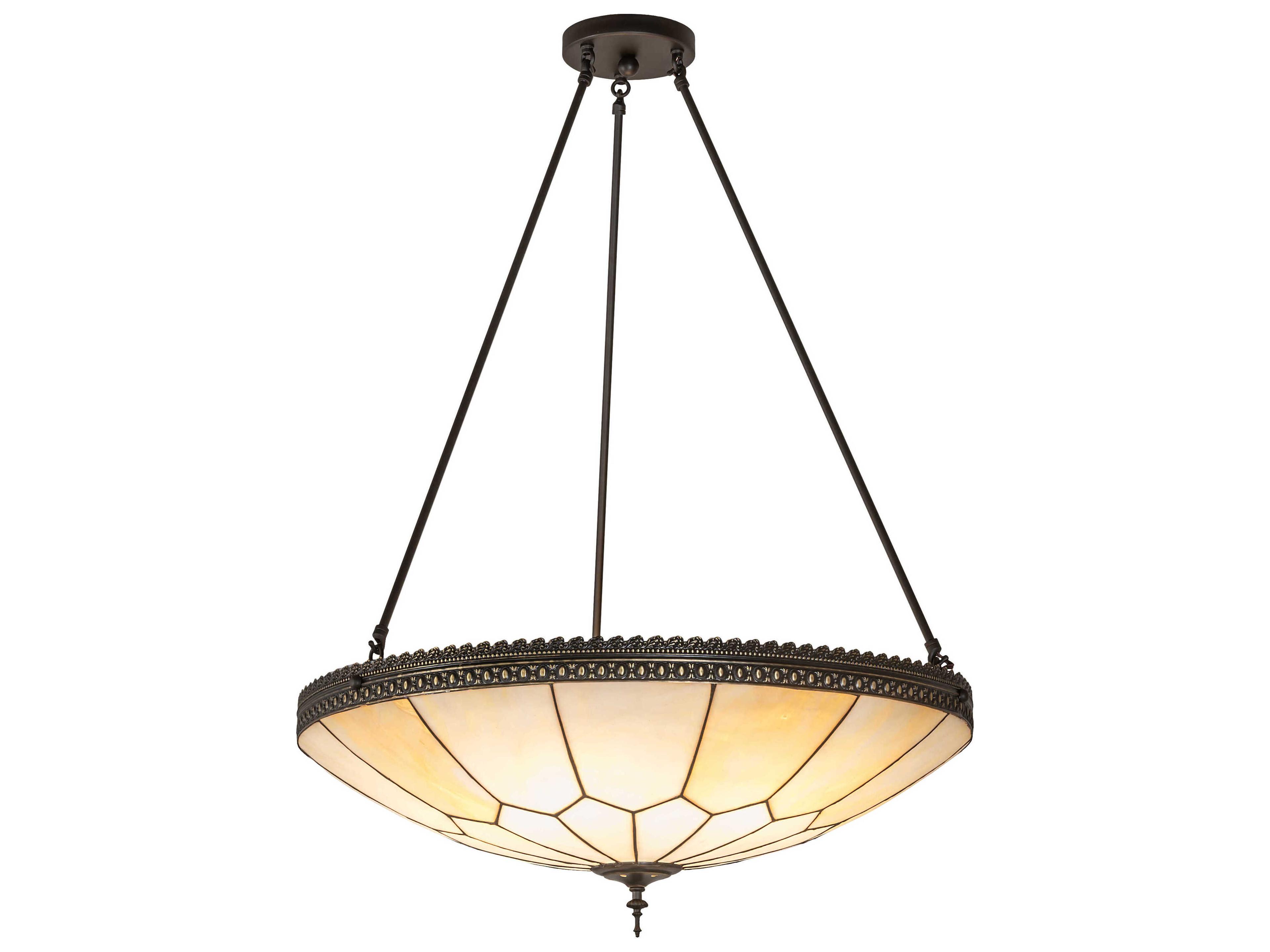 Meyda Vincent Honeycomb 6-Light Highlighted Craftsman Brown Traditional Bowl Pendant