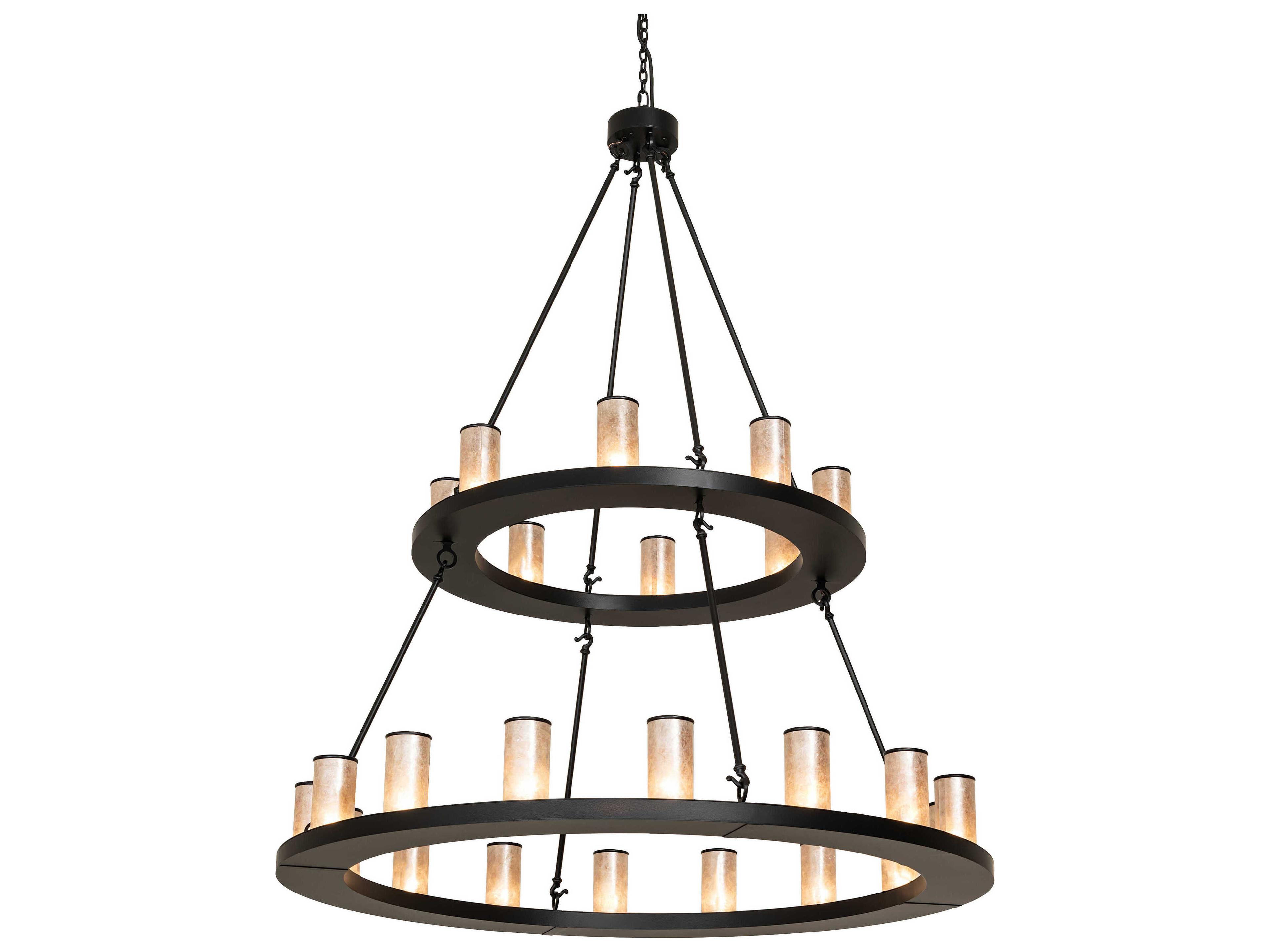Meyda Loxley 24-Light Black Satin Wrought Iron Chandelier