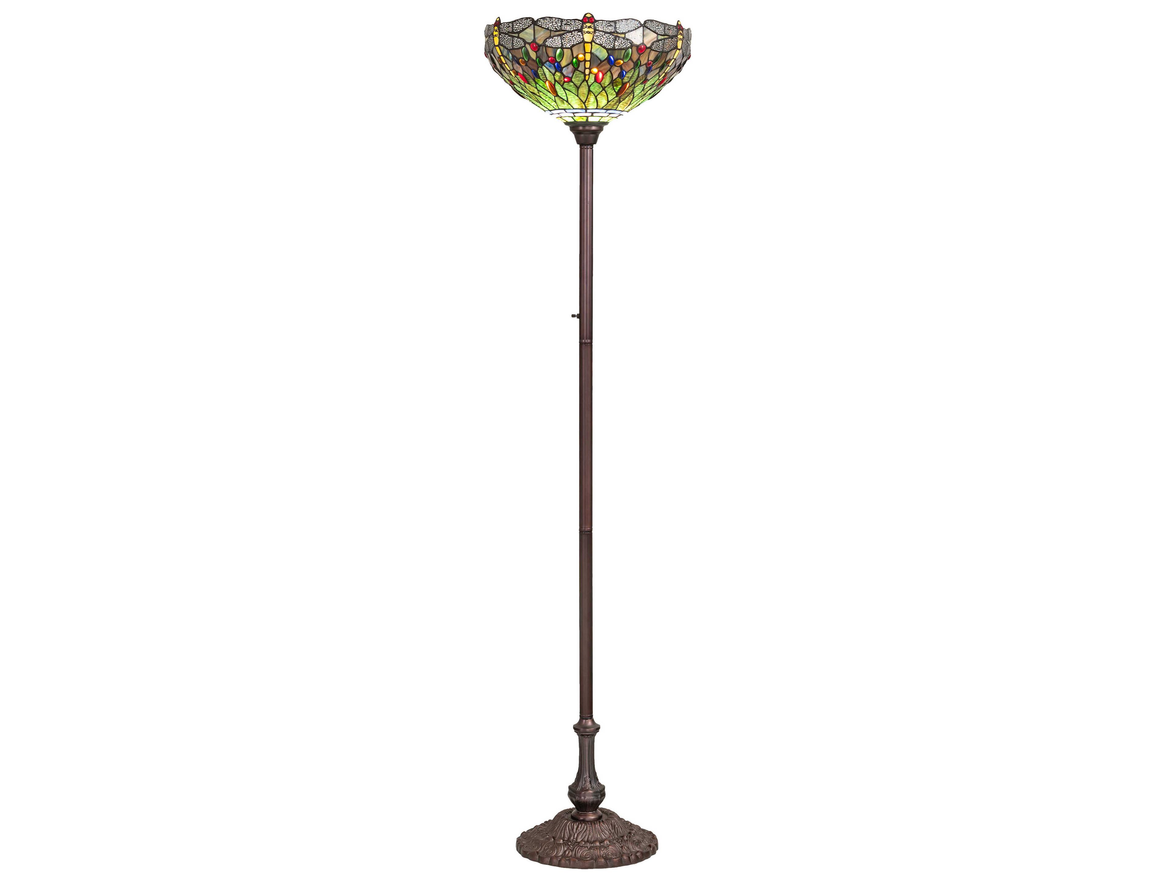 Meyda Tiffany Hanginghead Dragonfly Stained Glass Floor Lamp