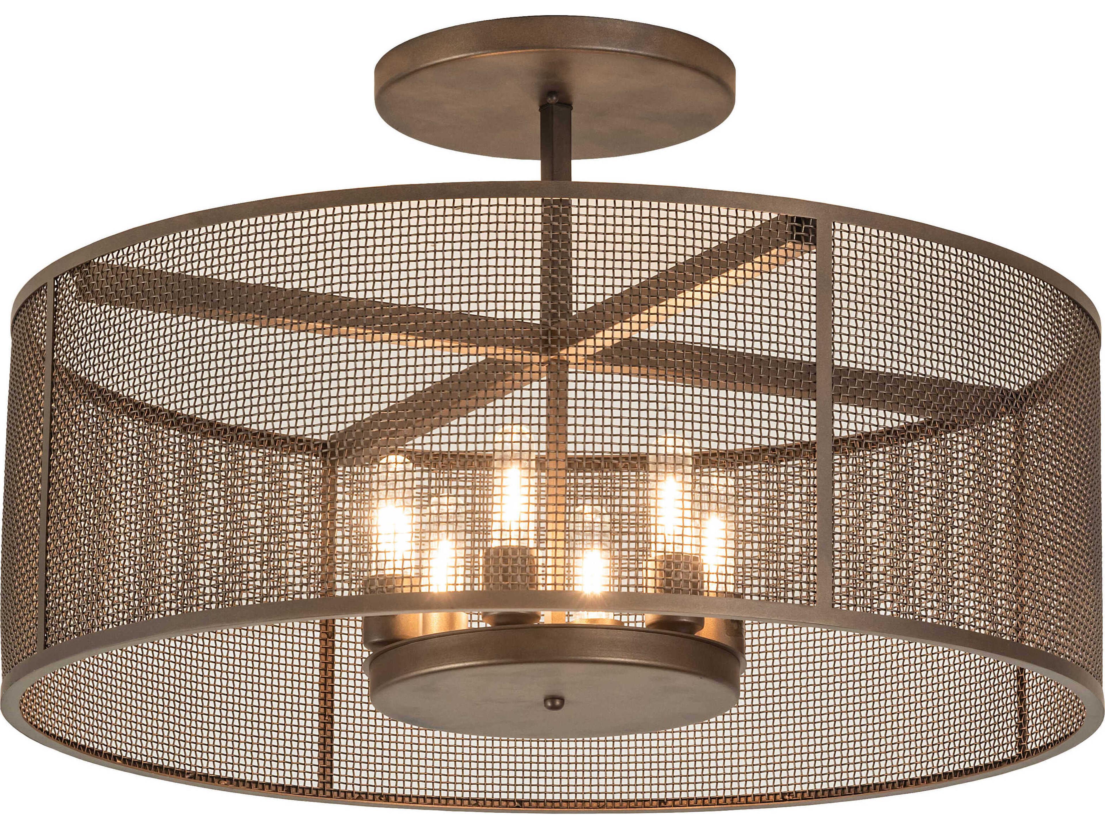 Meyda Cilindro 6-Light Tyler Bronze Drum Flush Mount