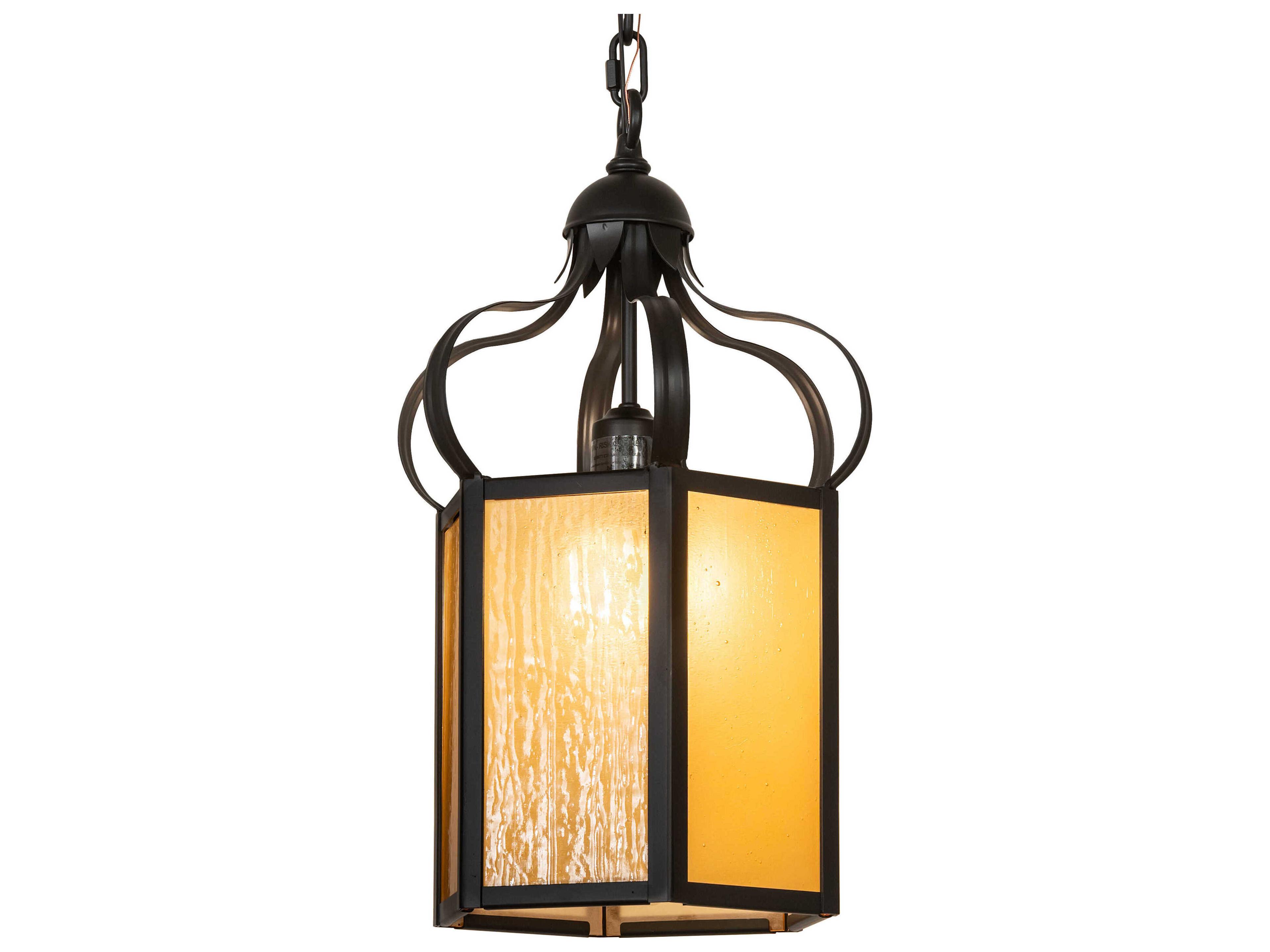 Meyda Mt. Carmel Chapel 1-Light Solar Black Mini Pendant