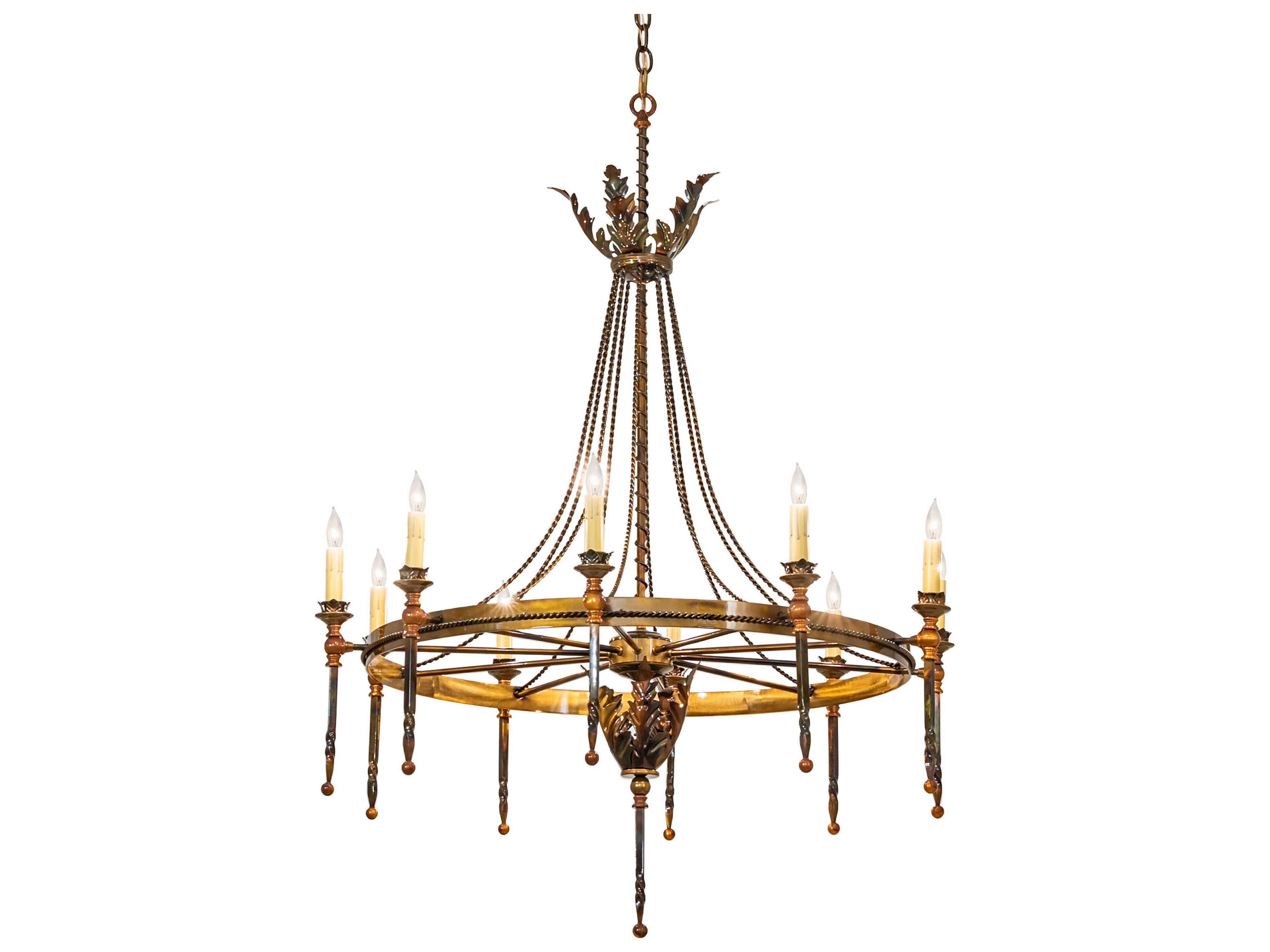 Meyda Amaury 10-Light Light Burnished Transparent Gold Traditional Chandelier