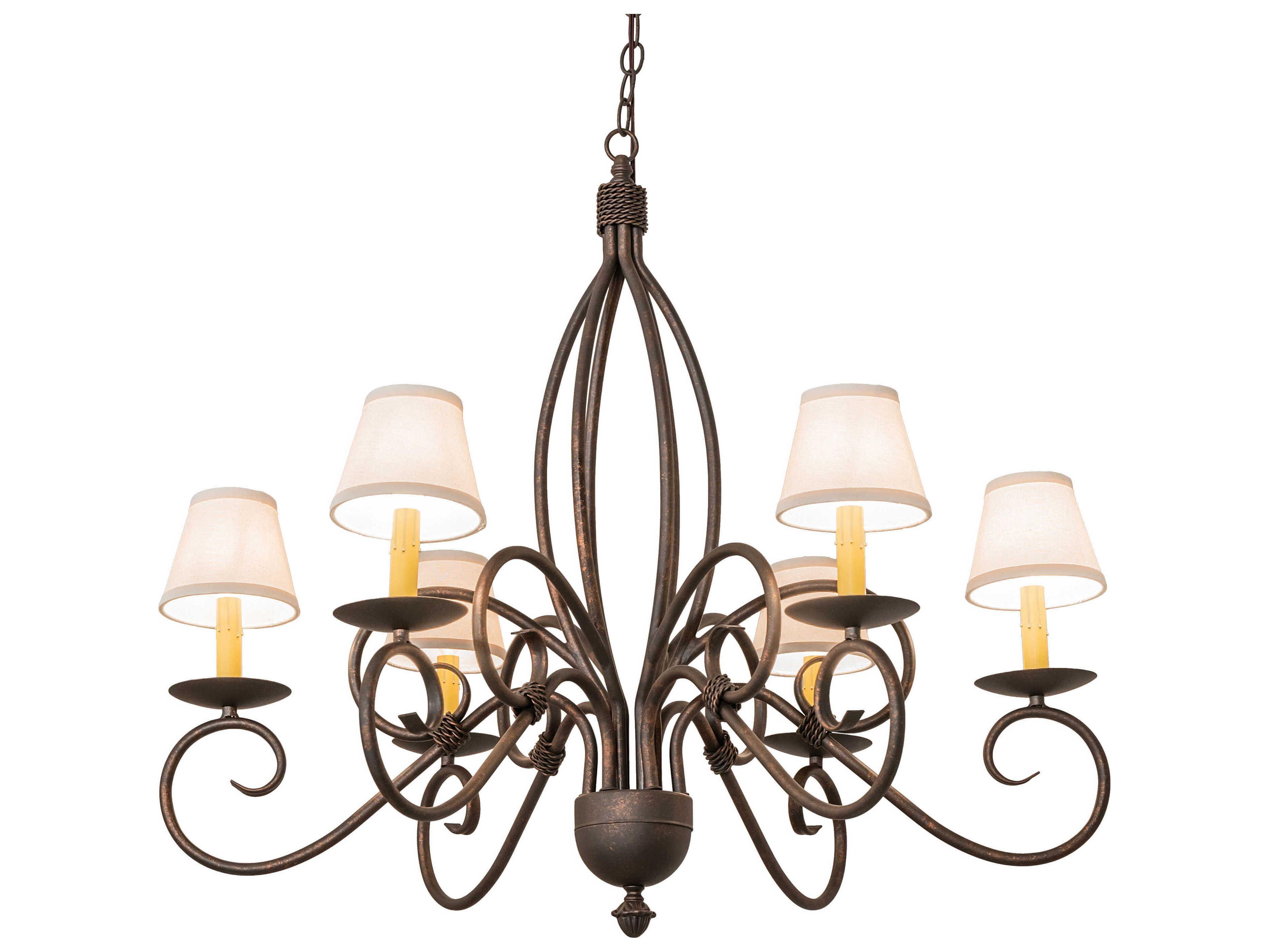 Meyda Squire 6-Light Gilded Tobacco Brown Traditional Chandelier