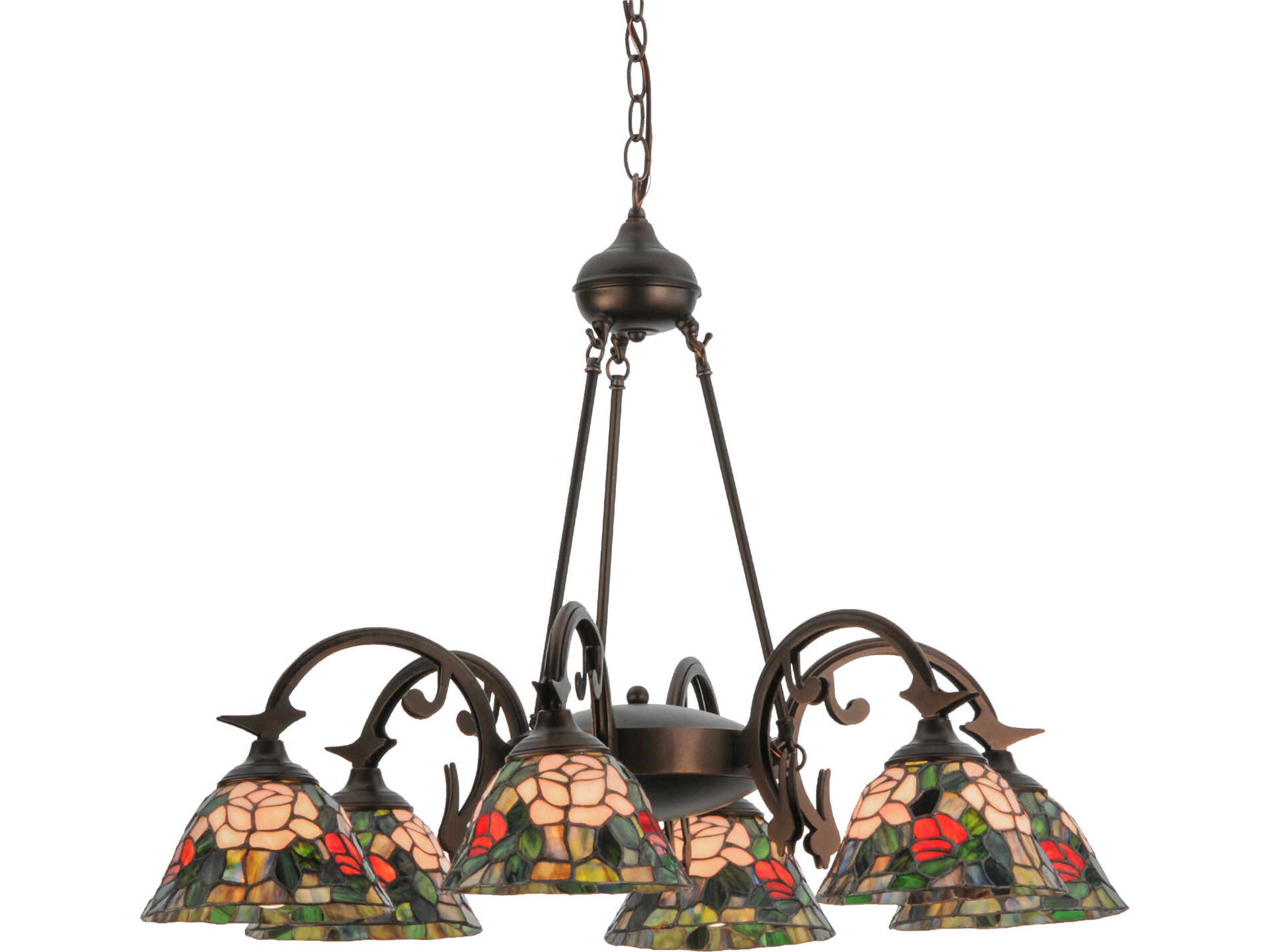 Meyda Tiffany Rosebush 6-Light Bronze Traditional Chandelier