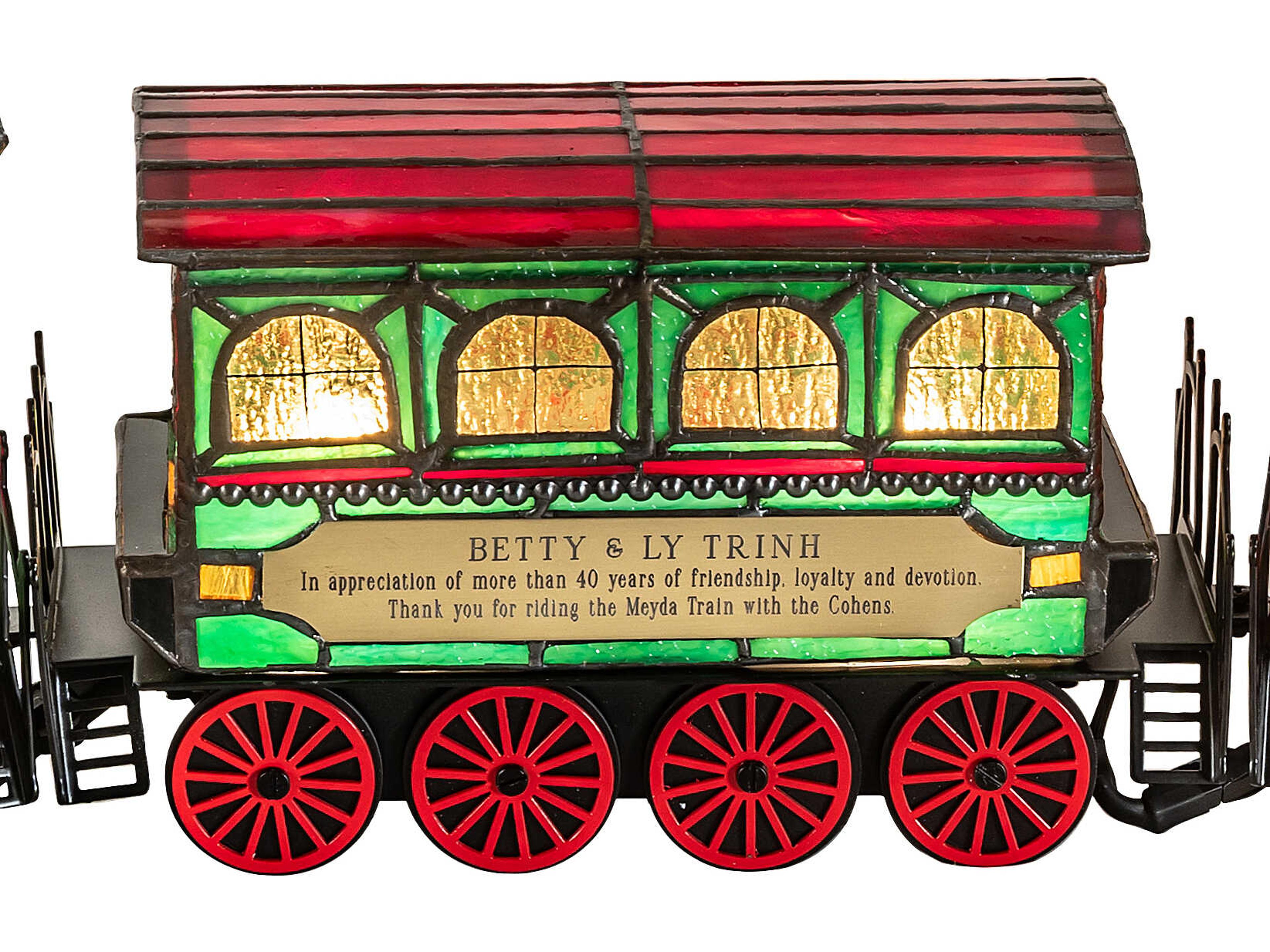 Meyda Personalized Stained Glass Green Table Lamp