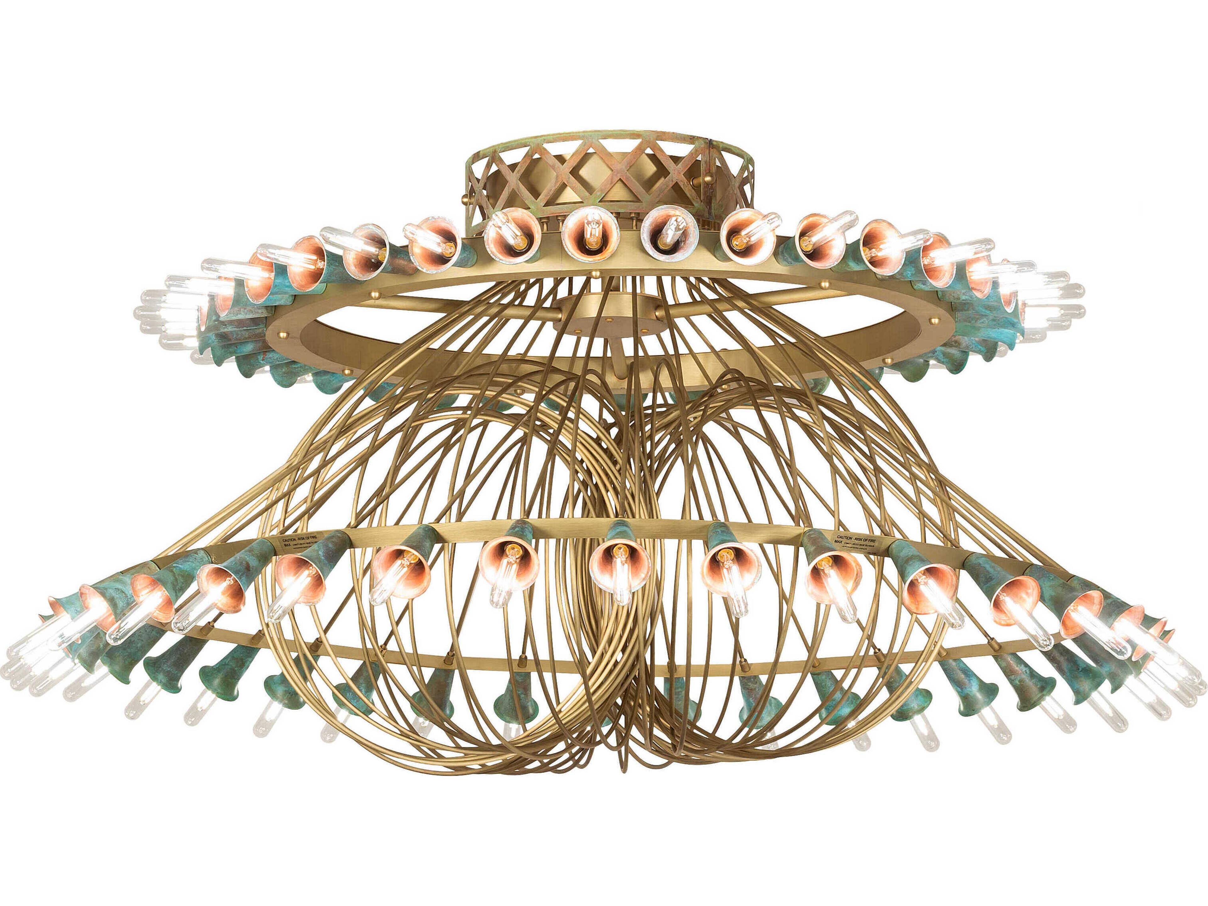 Meyda Coyle 72-Light Brushed Brass Goldtastic Chandelier