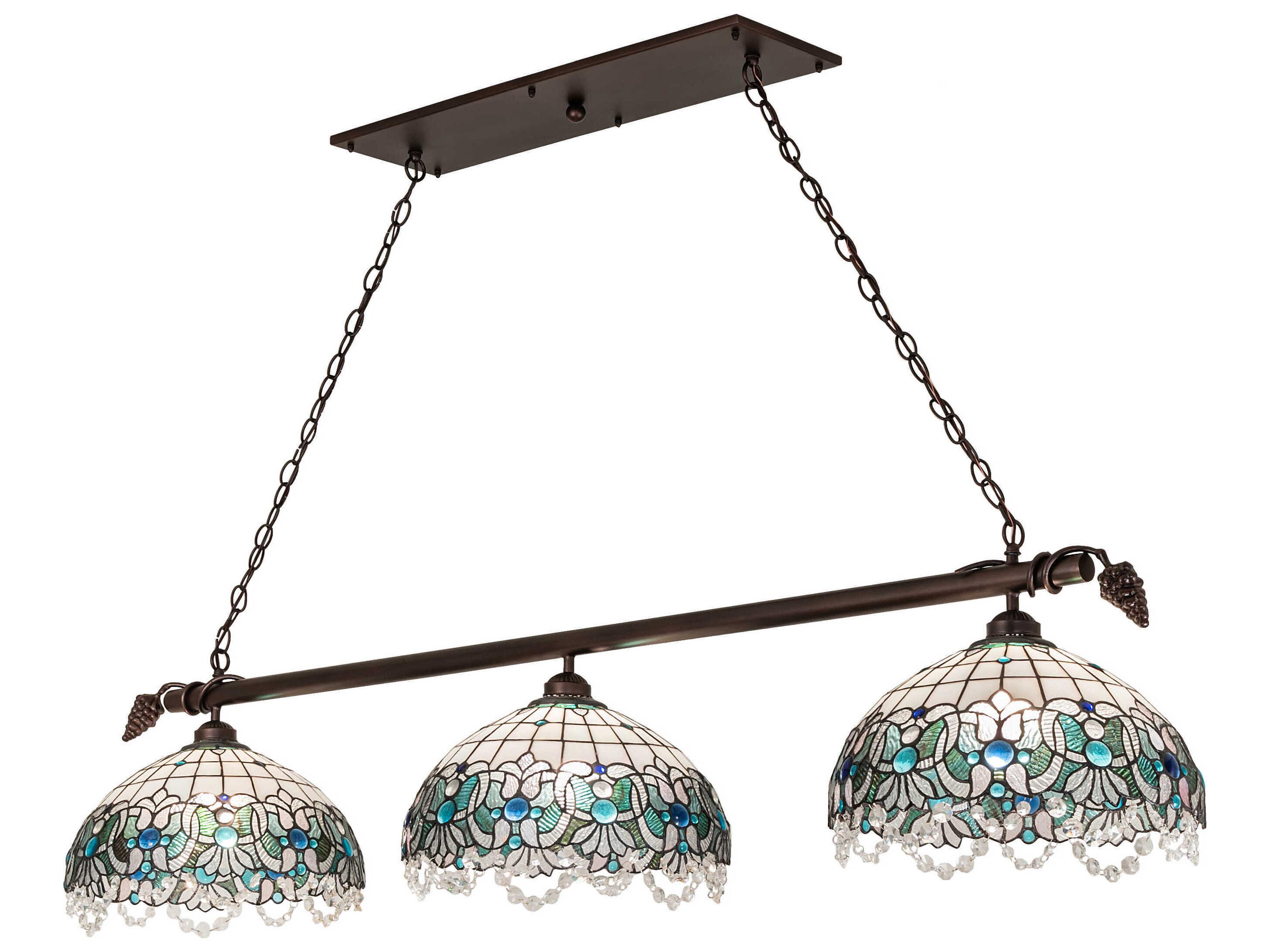 Meyda Angelica 3-Light Mahogany Bronze Traditional Dome Island Pendant