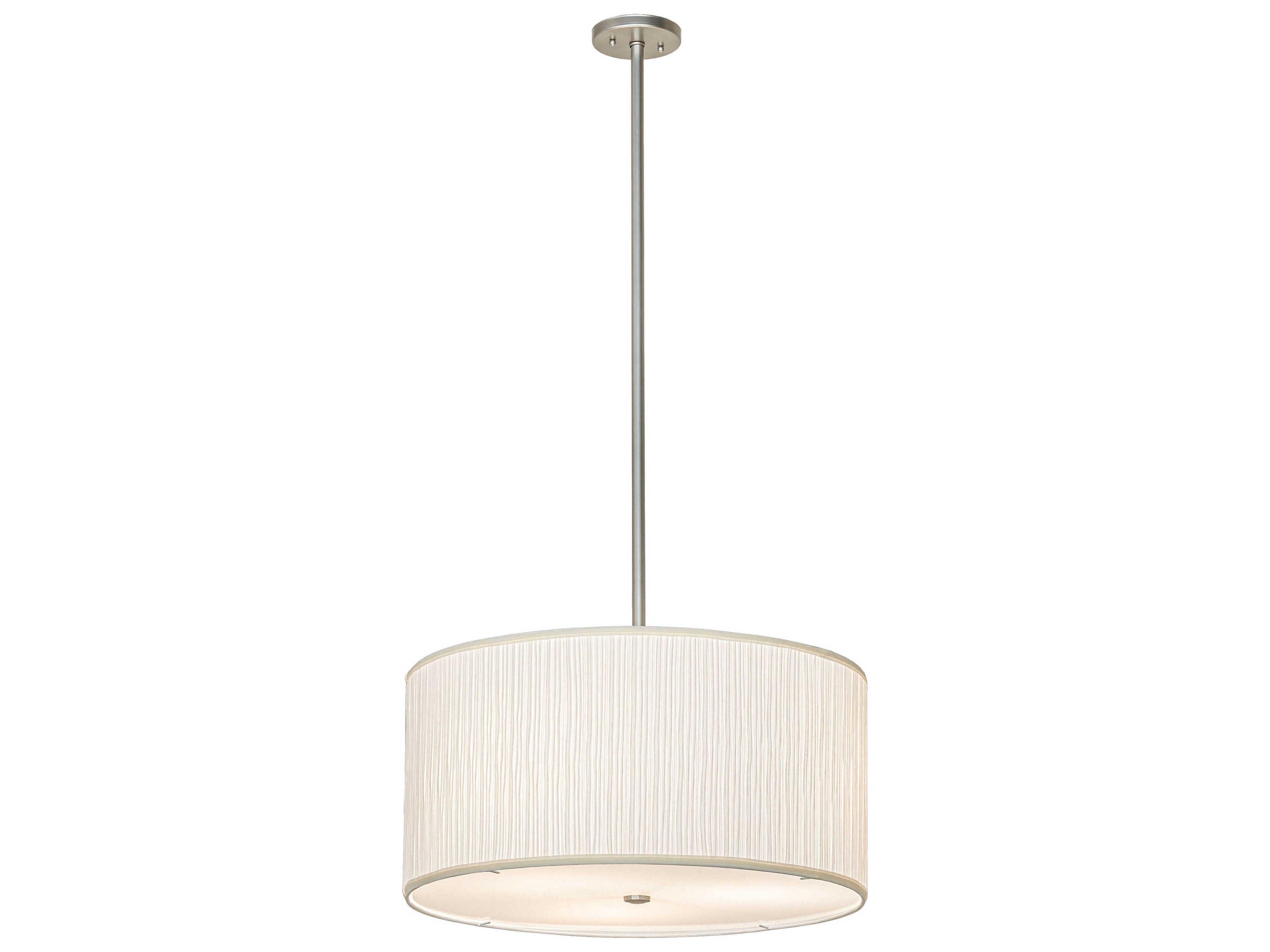 Meyda Cilindro 3-Light Nickel White Drum Pendant