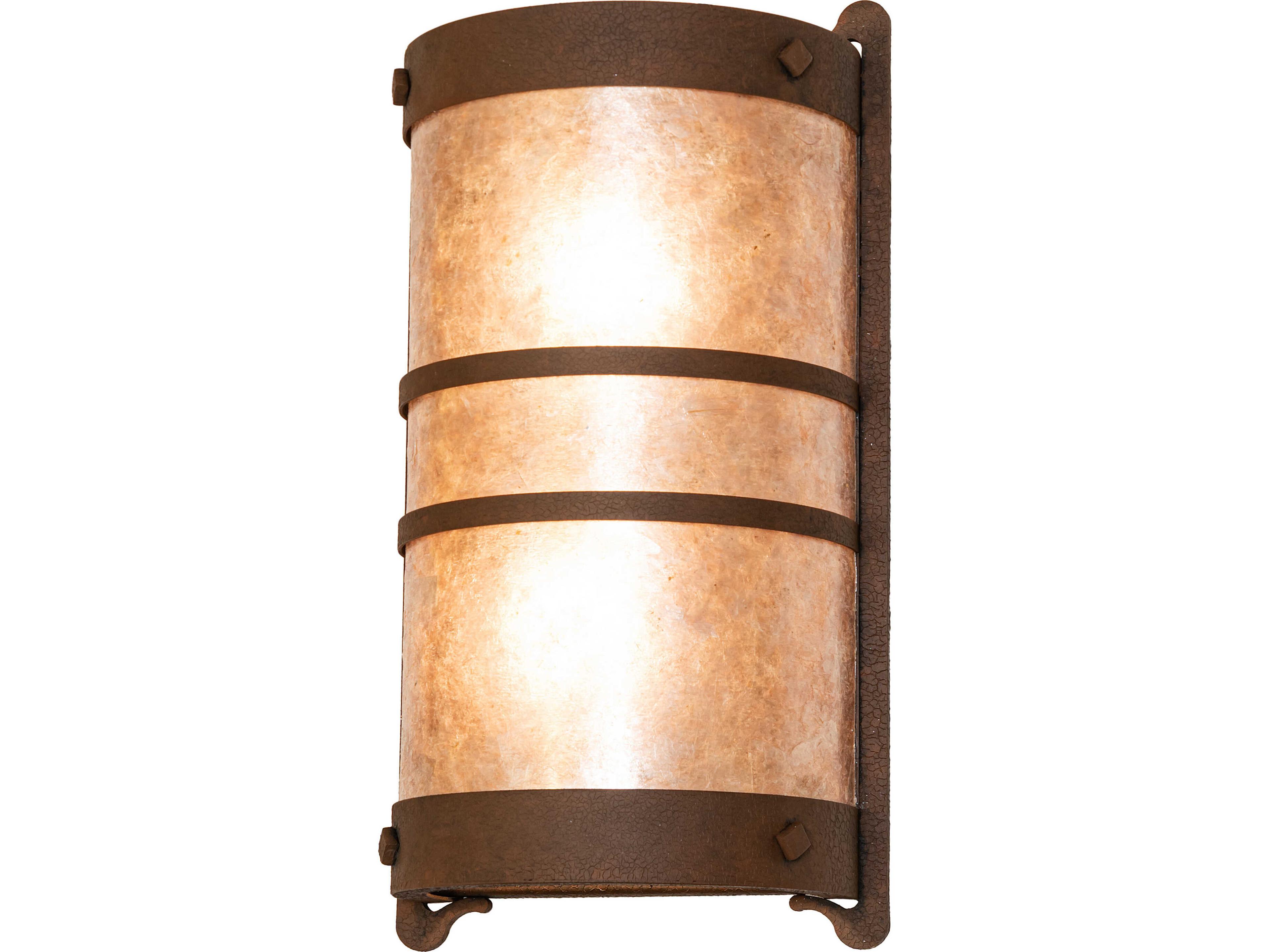 Meyda Durbano 2-Light Silver Mica Brown Traditional Wall Sconce