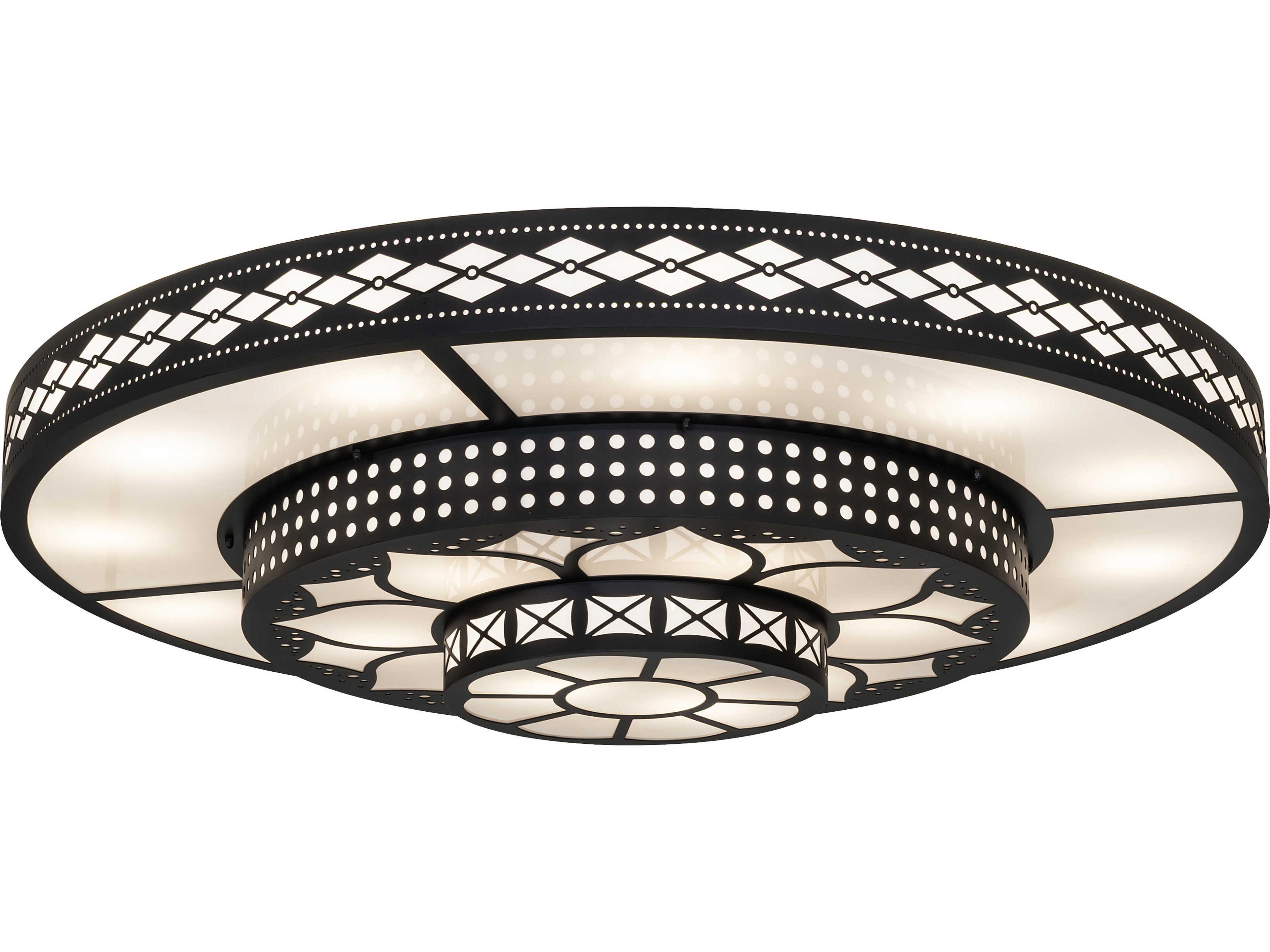 Meyda Binion 20-Light Statuario Idalight Black Geometric Flush Mount
