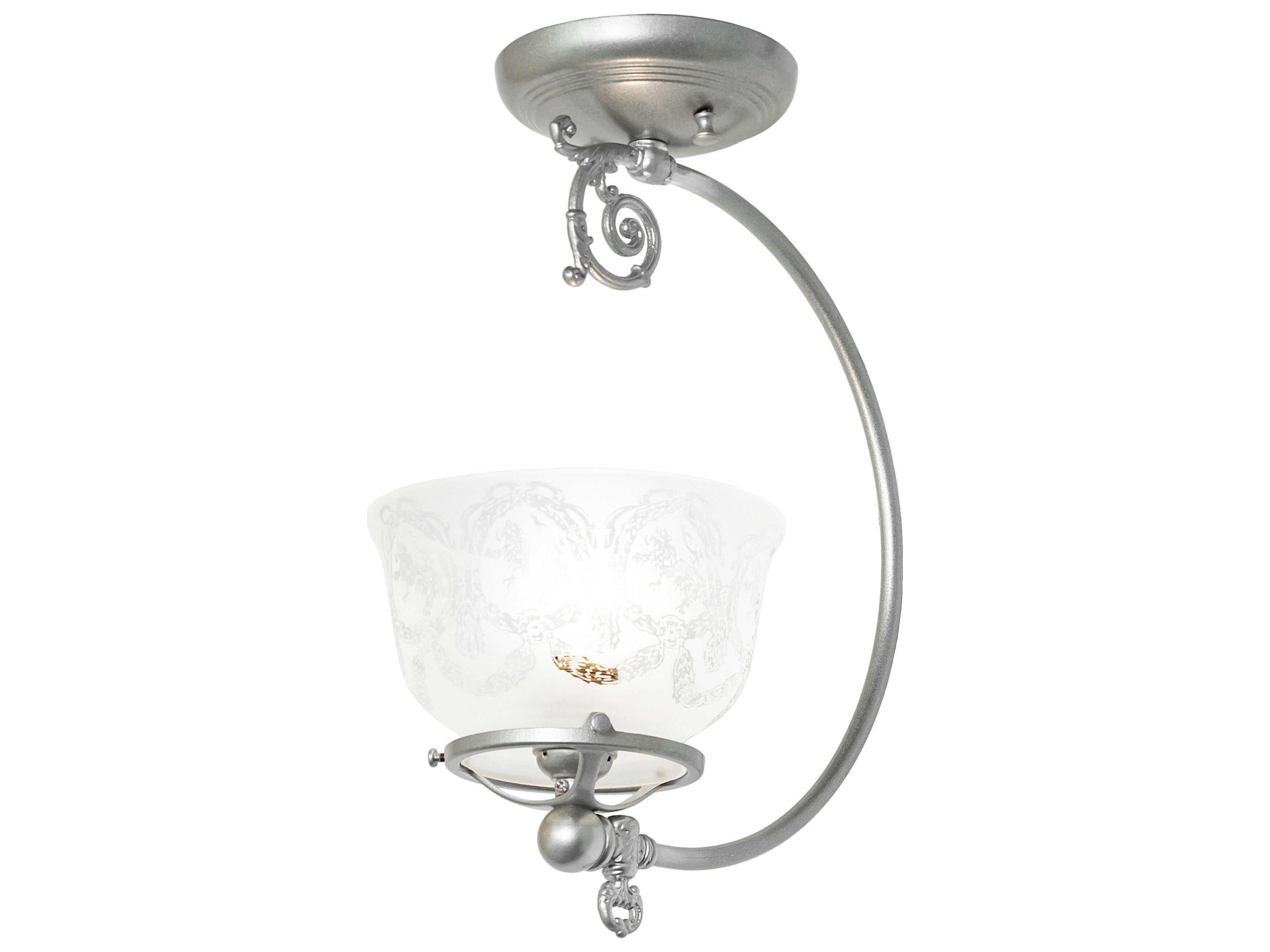 Meyda Revival Gas & Electric 1-Light Light Sandstone Semi Flush Mount