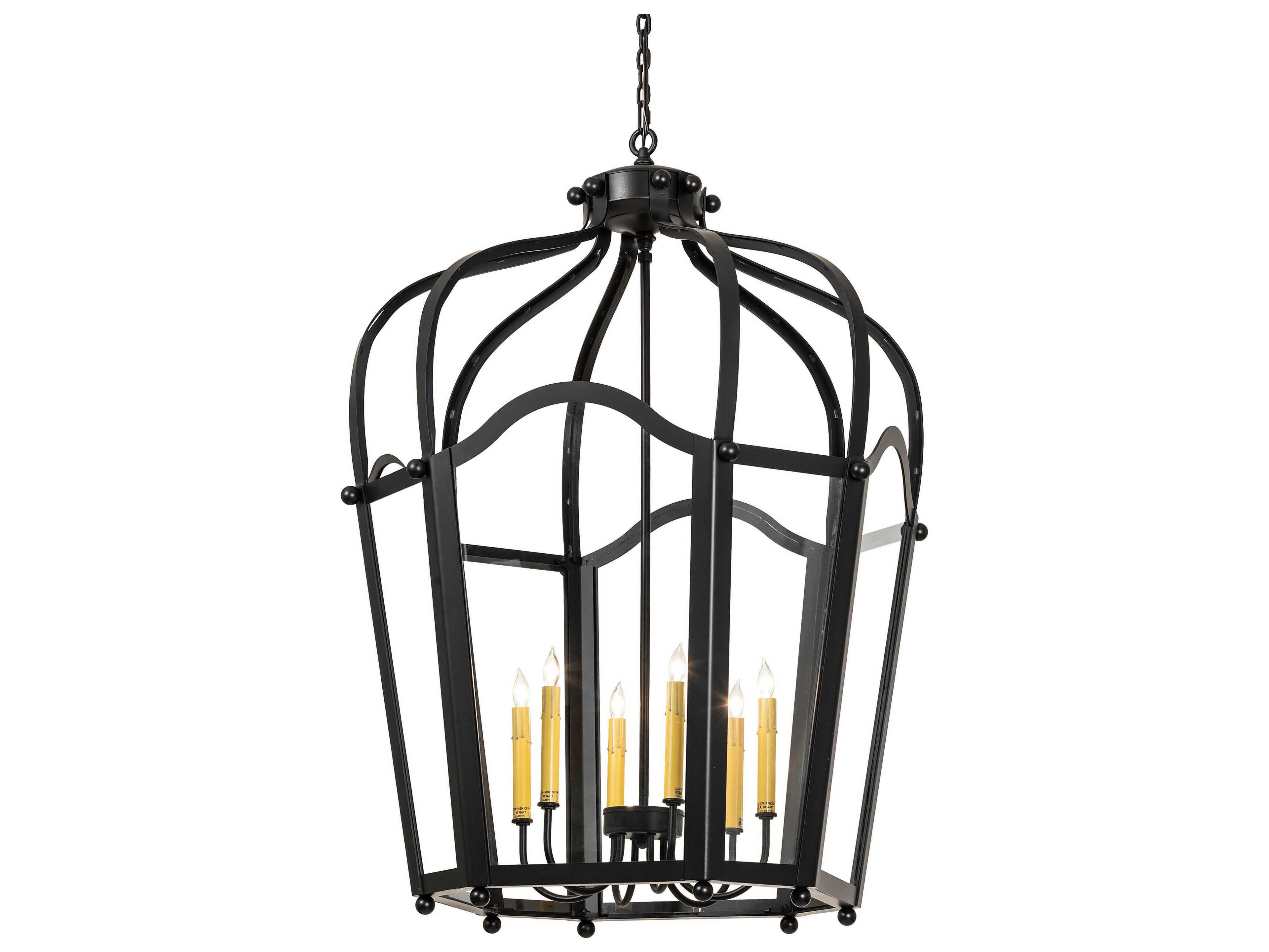Meyda Citadel 6-Light Flat Black Pendant