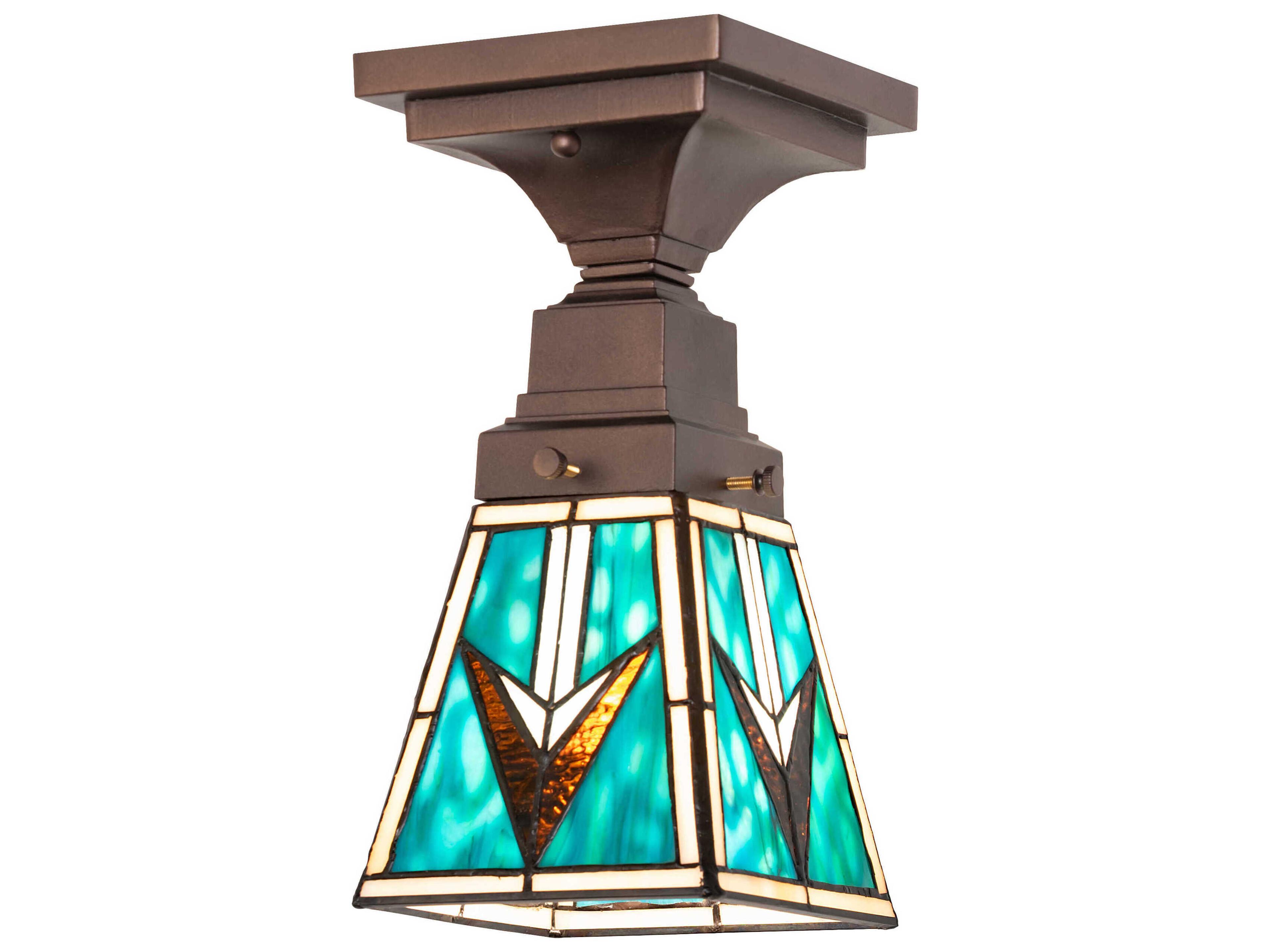Meyda Valencia 1-Light Bronze Traditional Flush Mount