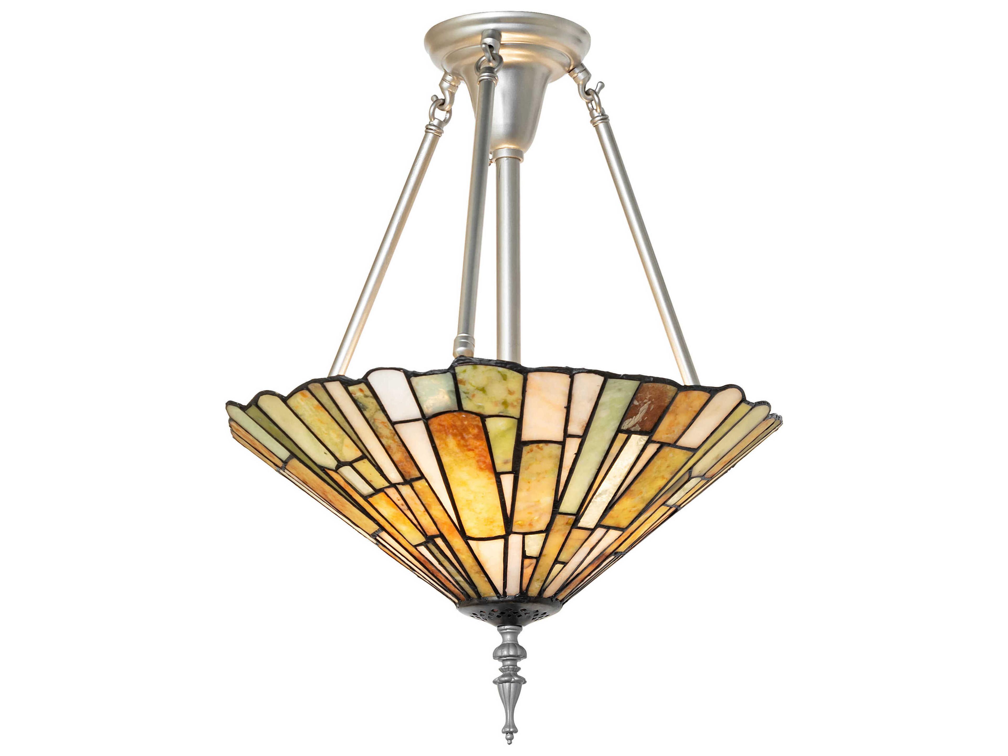 Meyda Delta 3-Light Nickel Traditional Semi Flush Mount