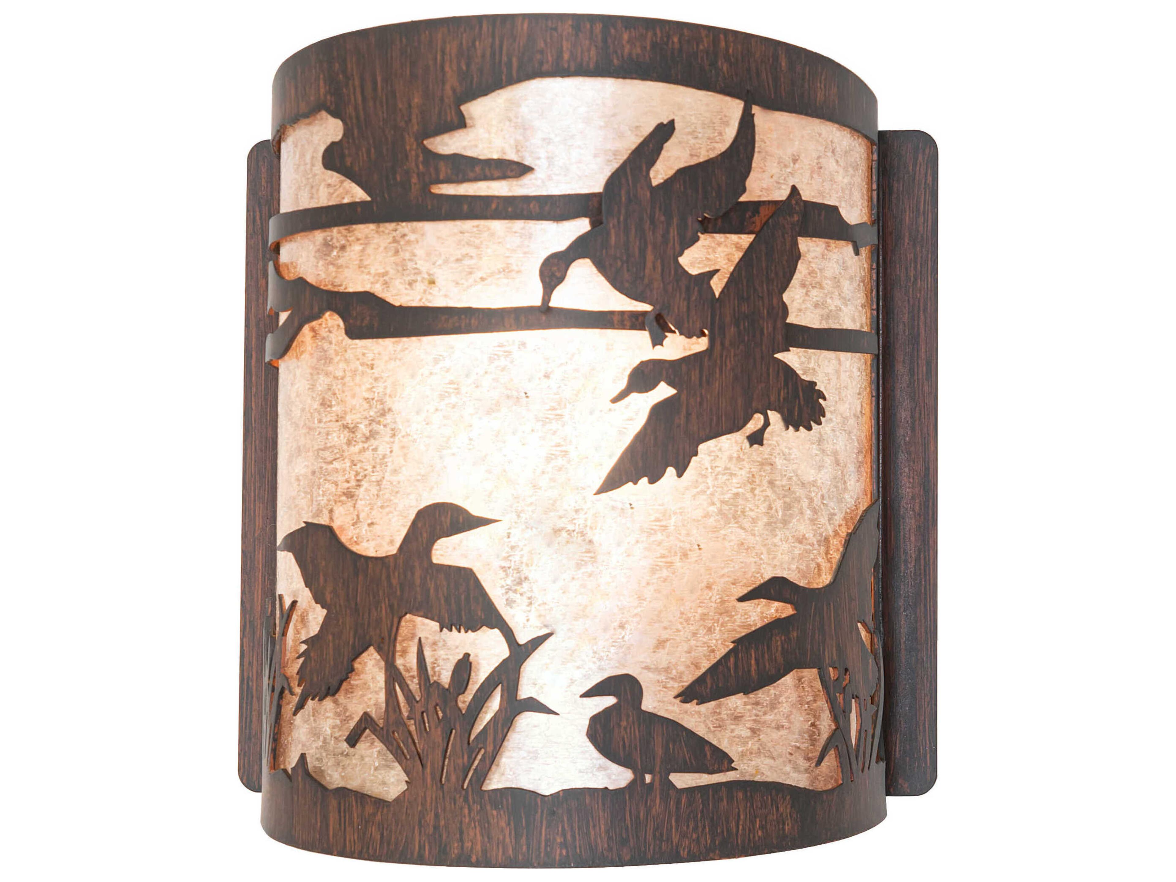 Meyda Ducks In Flight 1-Light Driftwood Brown Wall Sconce