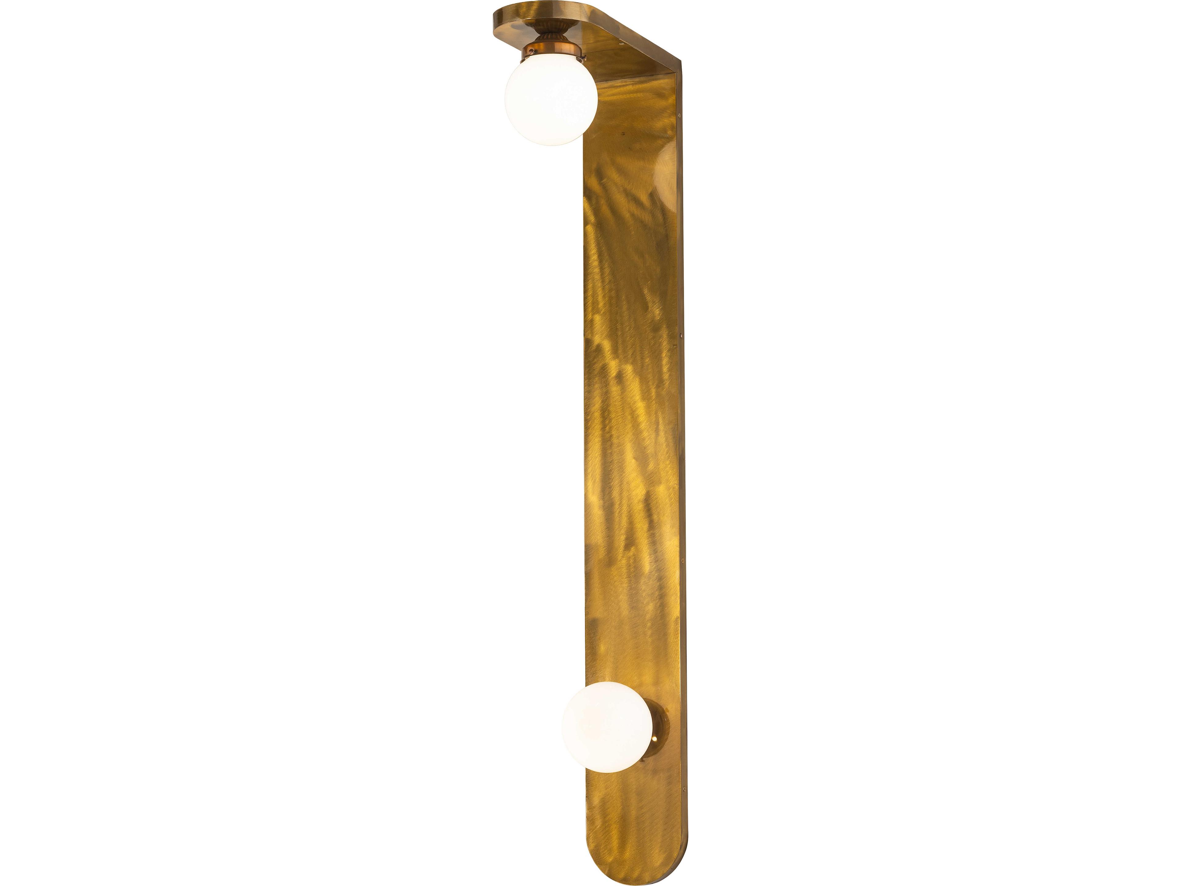 Meyda Sanderson 2-Light White Opal Glass Gold Wall Sconce