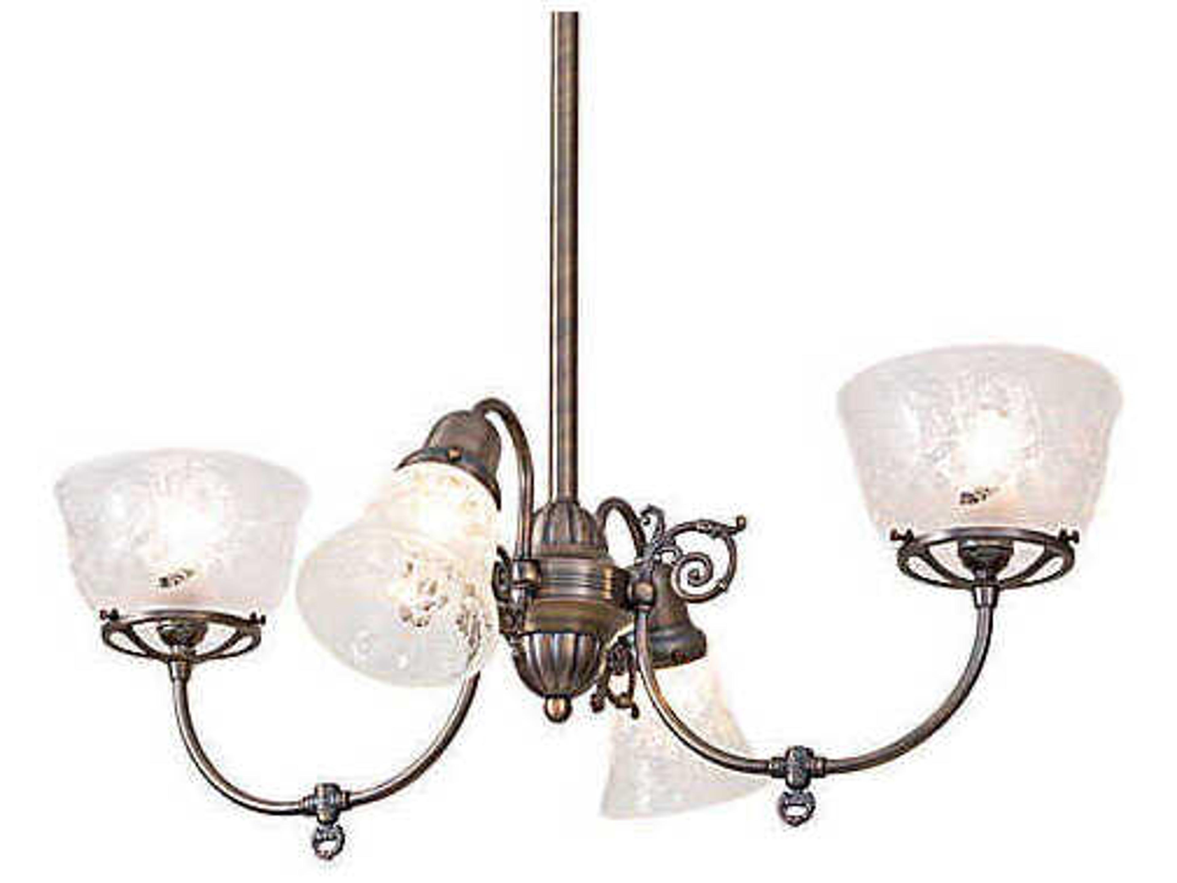Meyda Revival Gas & Electric 4-Light Antique Brass Chandelier