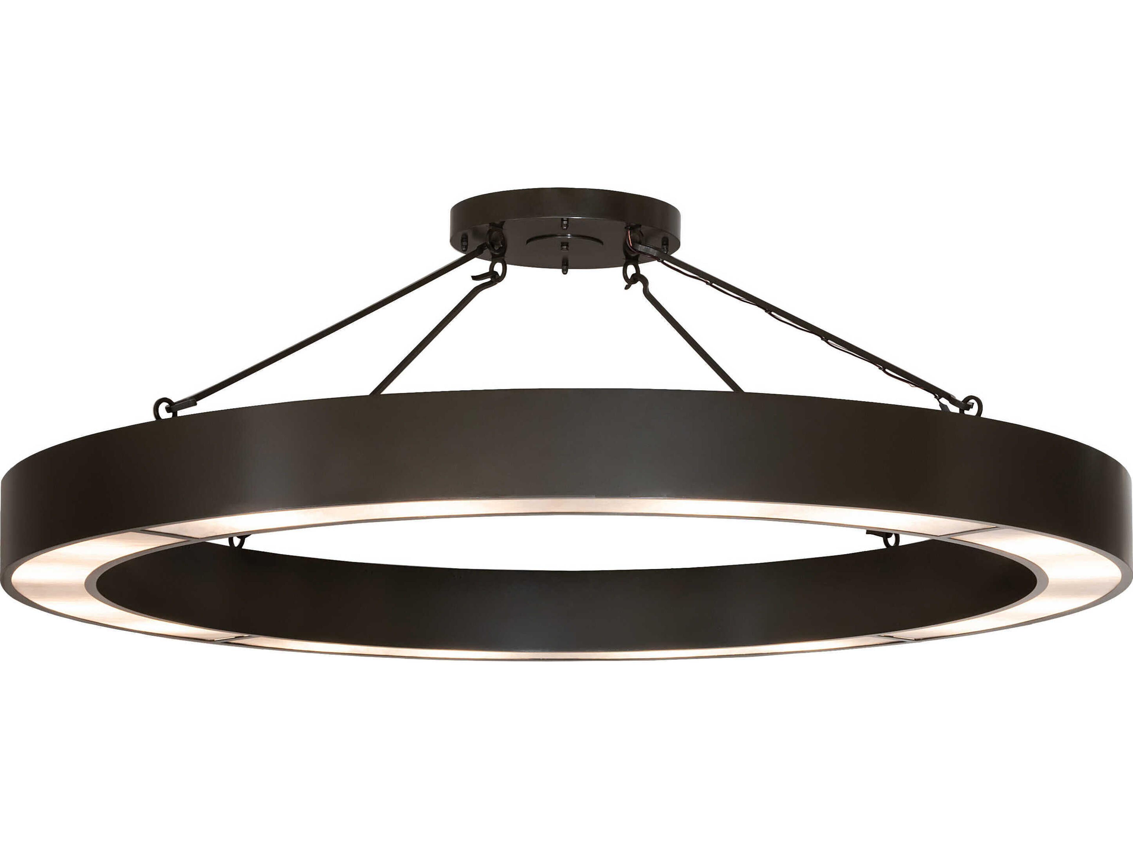 Meyda Loxley Escabroso 16-Light Rail Bronze Semi Flush Mount