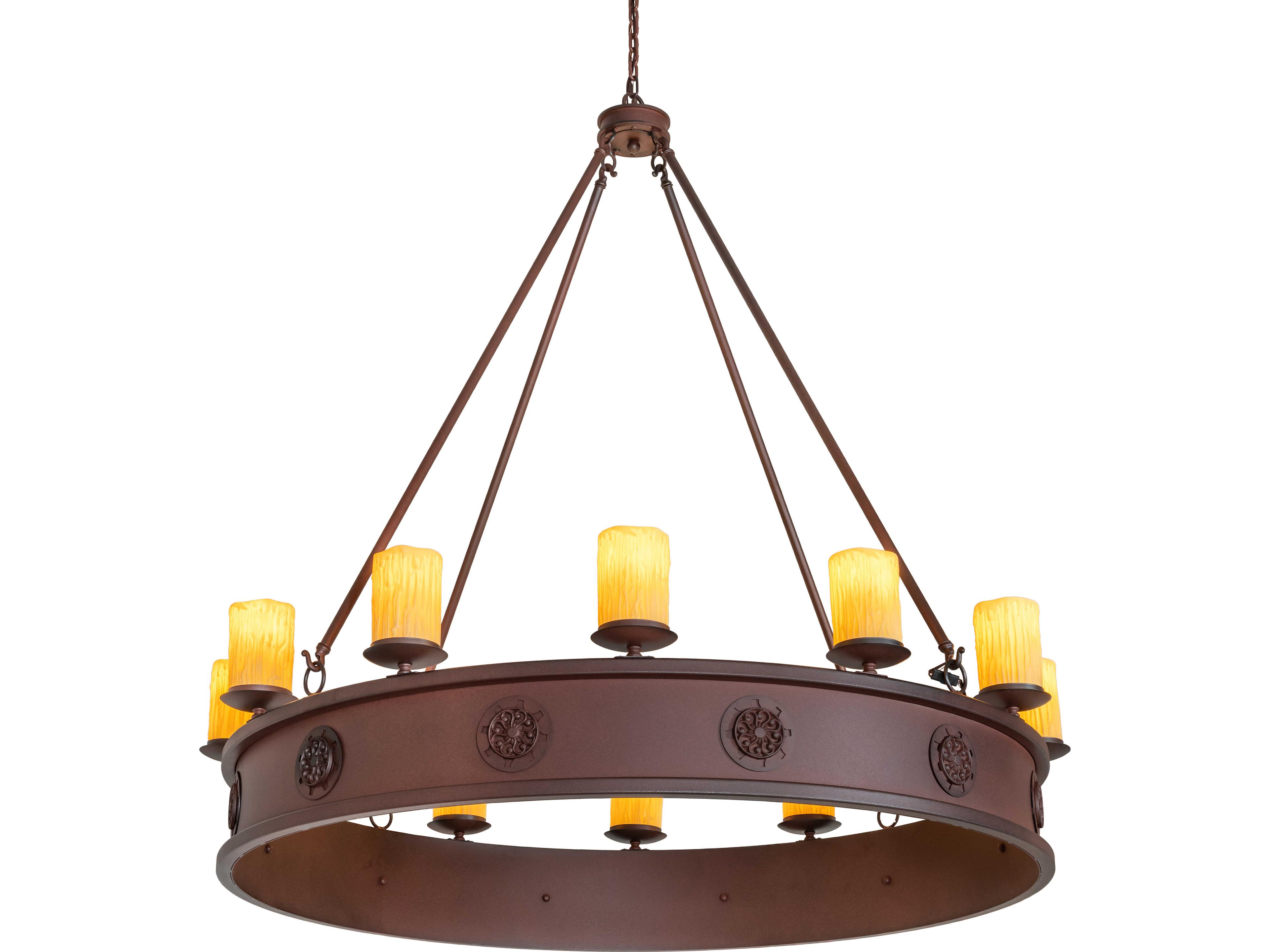Meyda Lorenzo 12-Light Brown Traditional Cylinder Chandelier