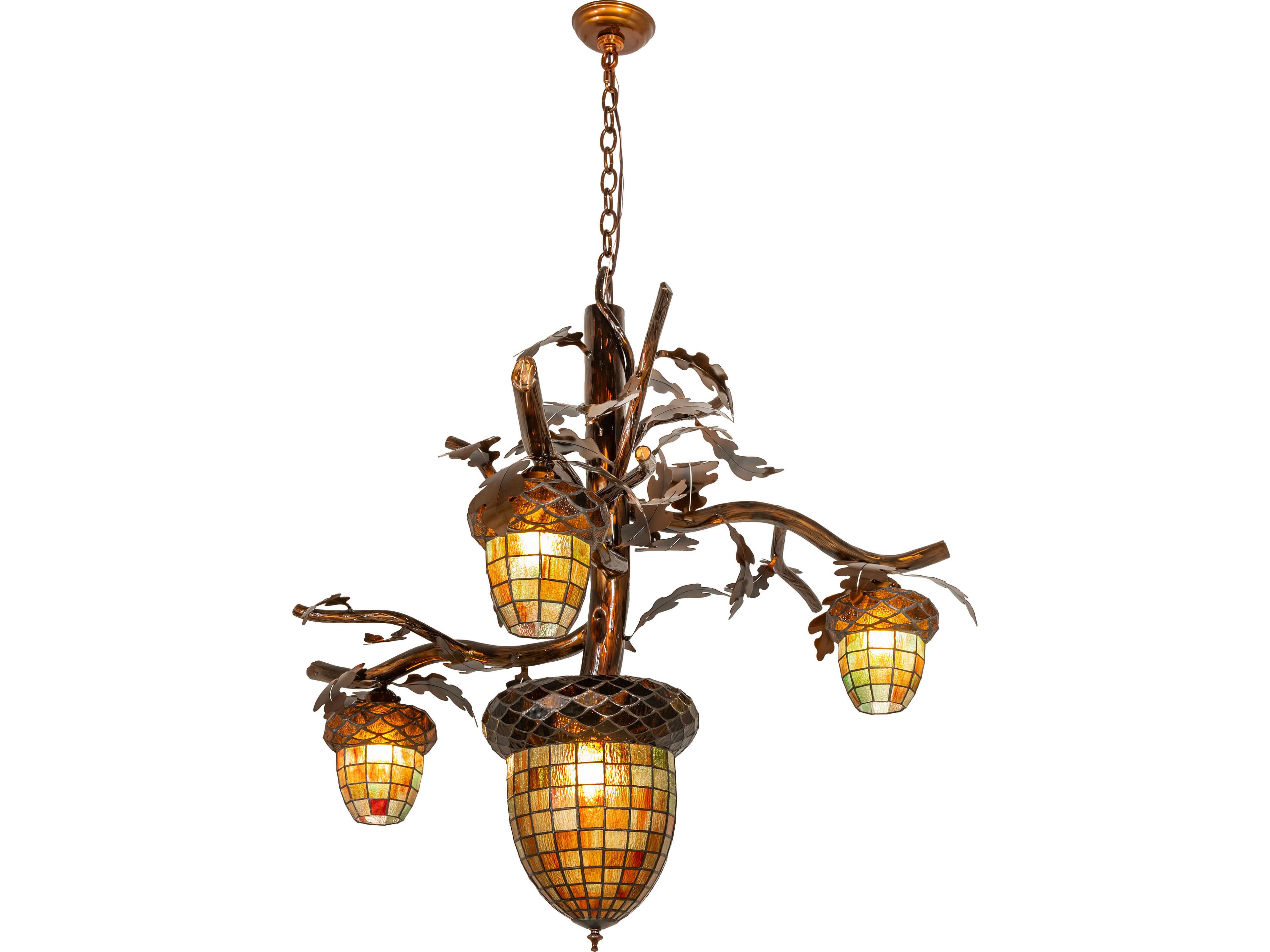 Meyda Acorn Branch 1-Light Bronze Chandelier