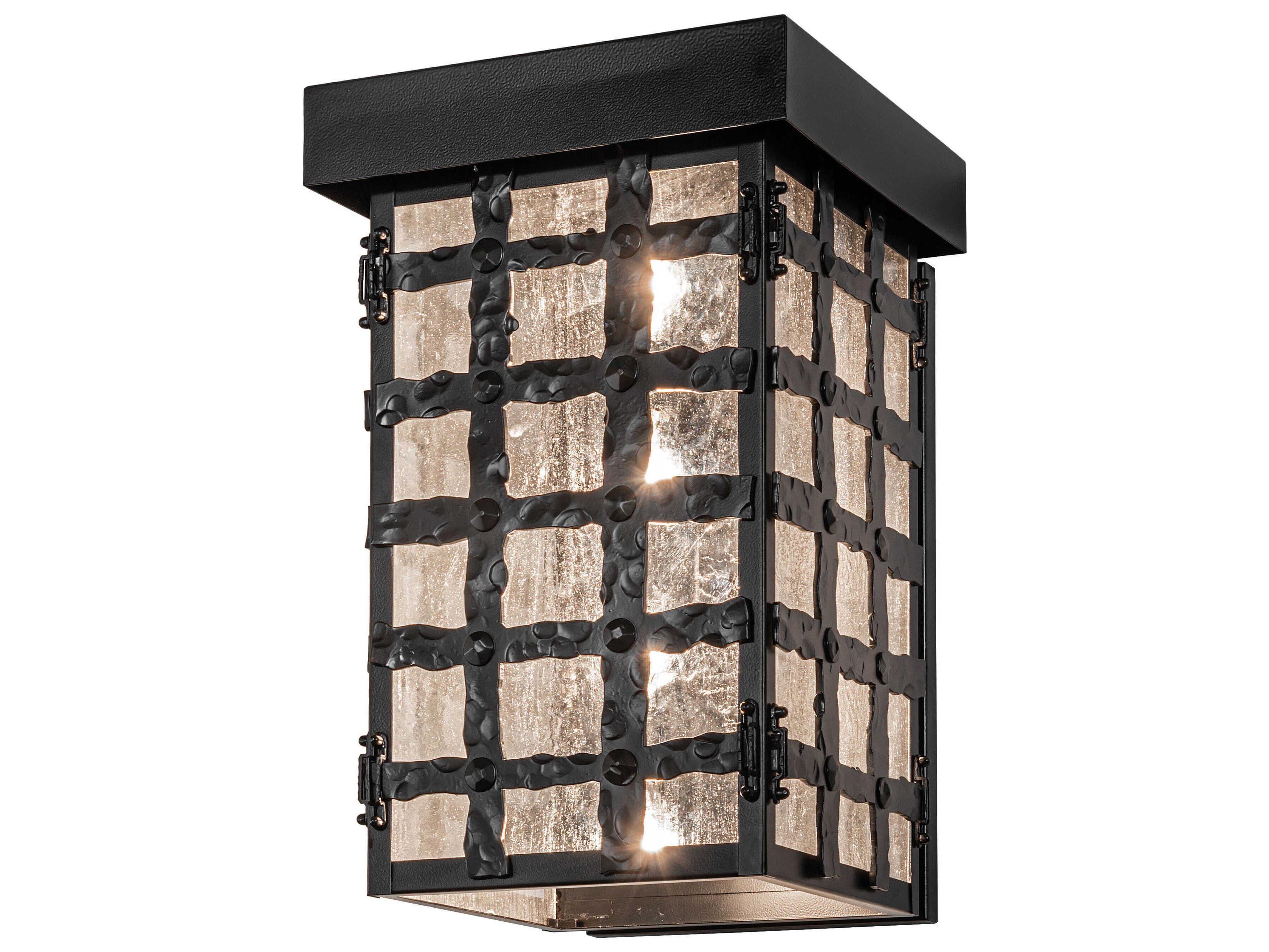 Clavos 4-Light Black Satin Wrought Iron Outdoor Wall Light
