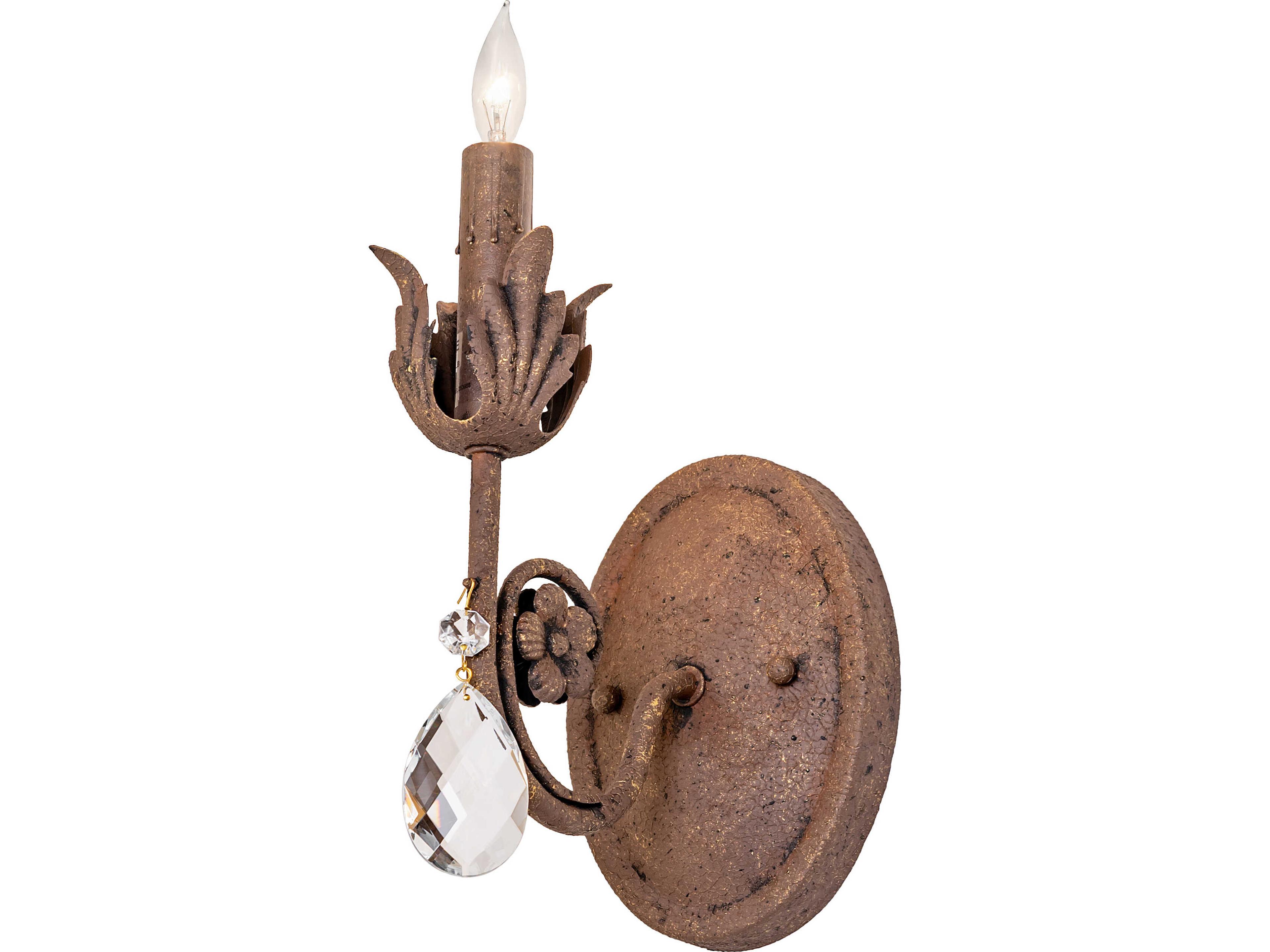 Meyda Antonia 1-Light Antiquity Textured Bronze Traditional Wall Sconce