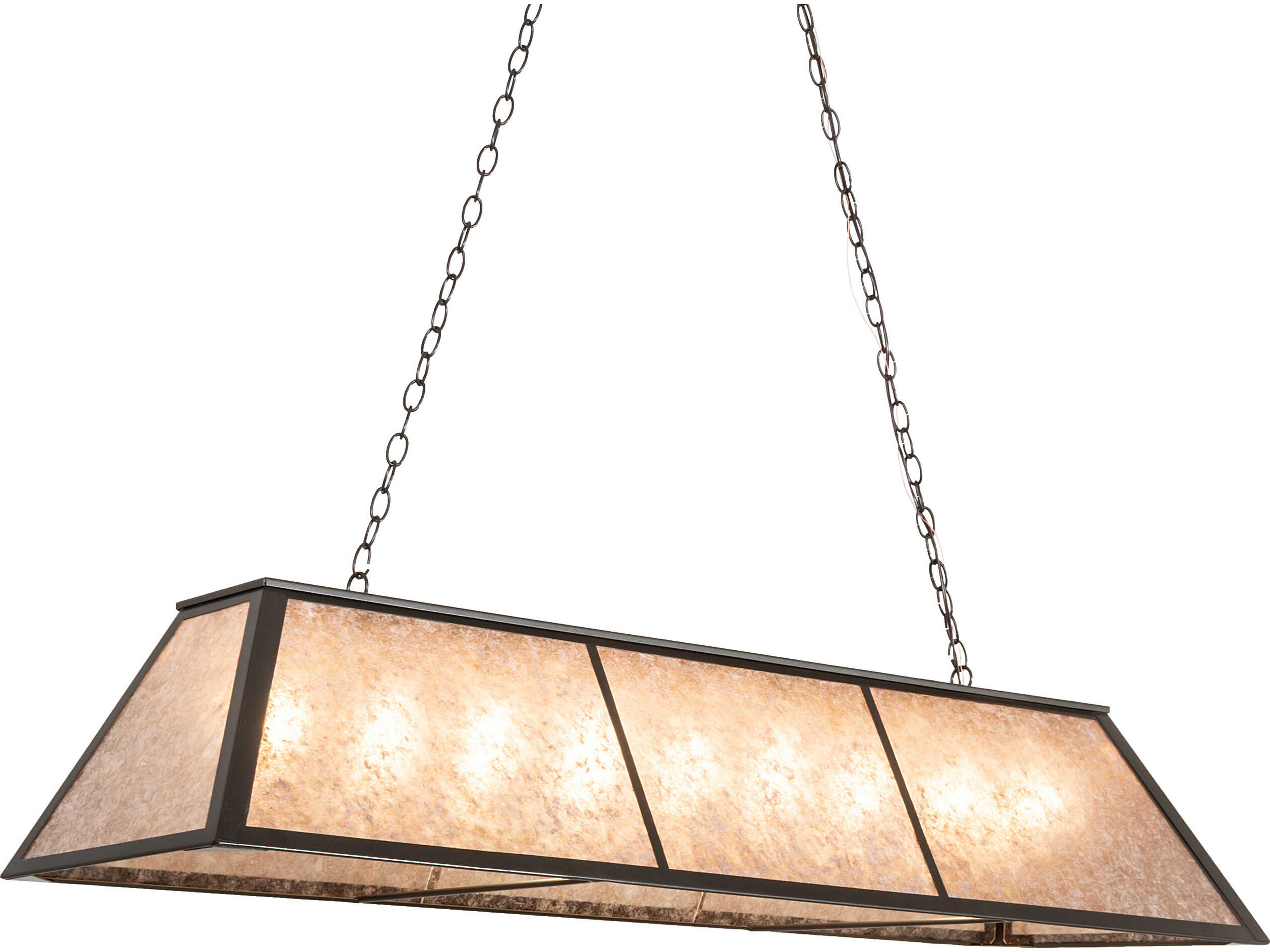 Meyda Tri-panel Tri-Panel 9-Light Silver Mica Bronze Linear Island Pendant