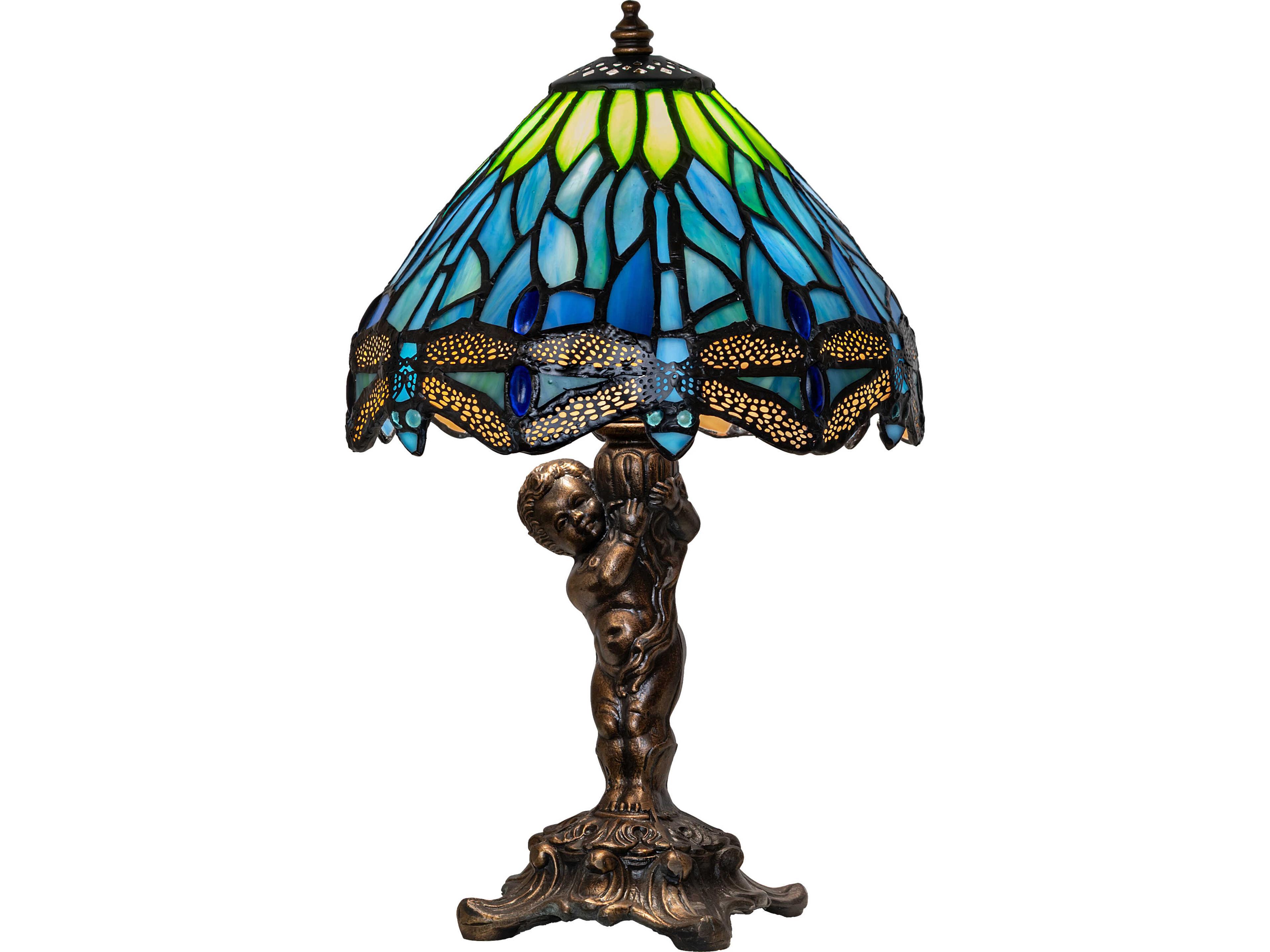 Meyda Tiffany Hanginghead Dragonfly Bronze Traditional Table Lamp