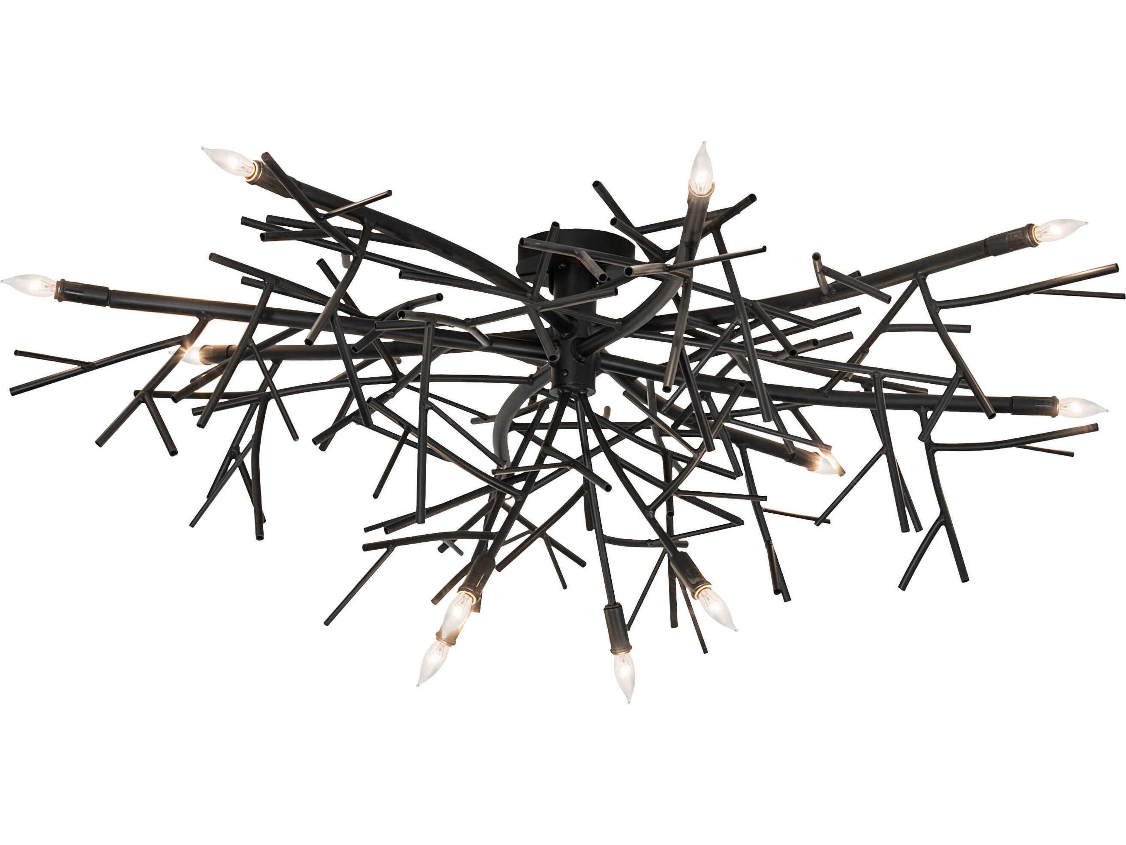 Meyda Thicket 12-Light Blackwash Flush Mount