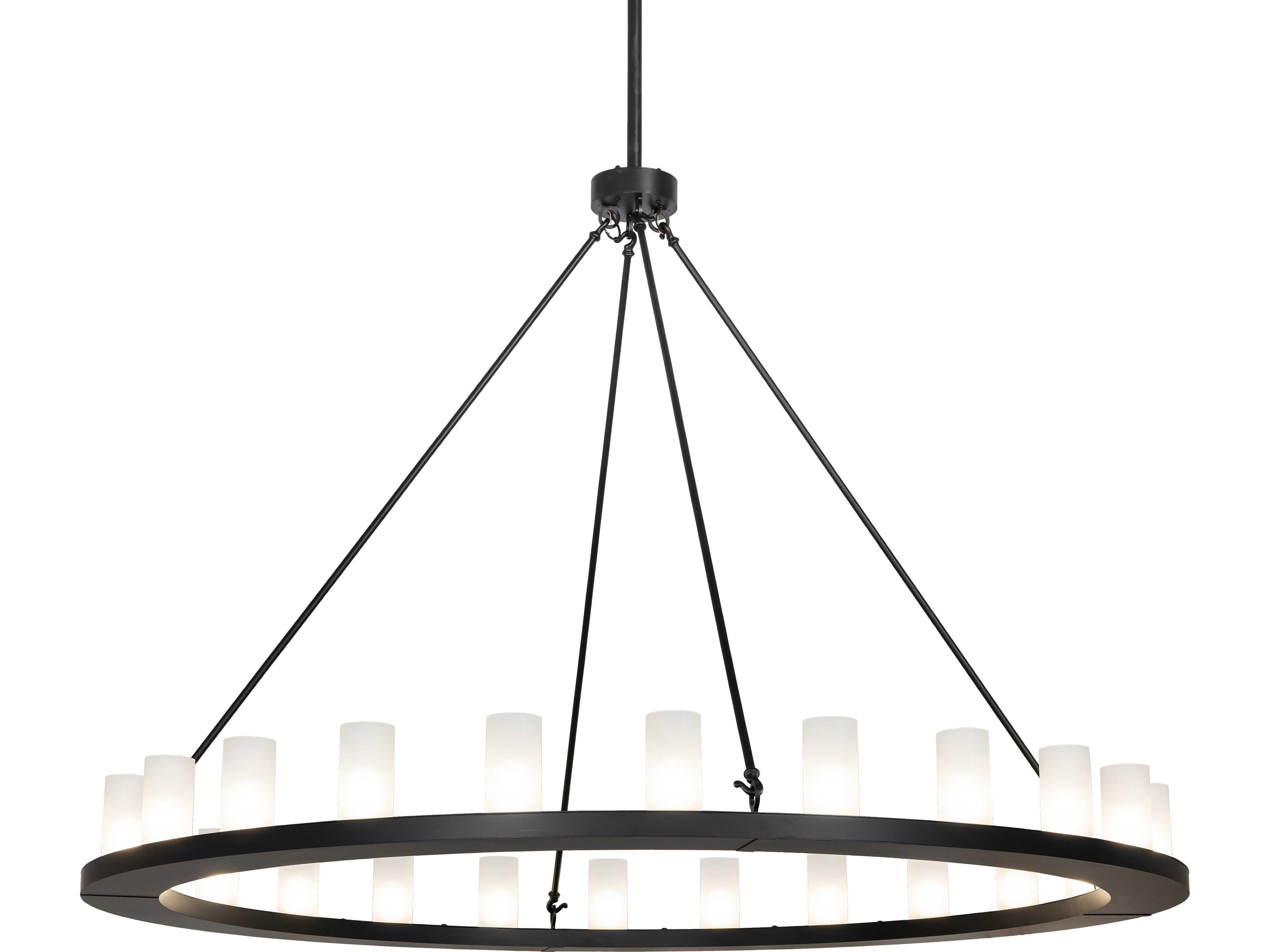 Meyda Loxley 24-Light Clear Frosted Glass Black Chandelier