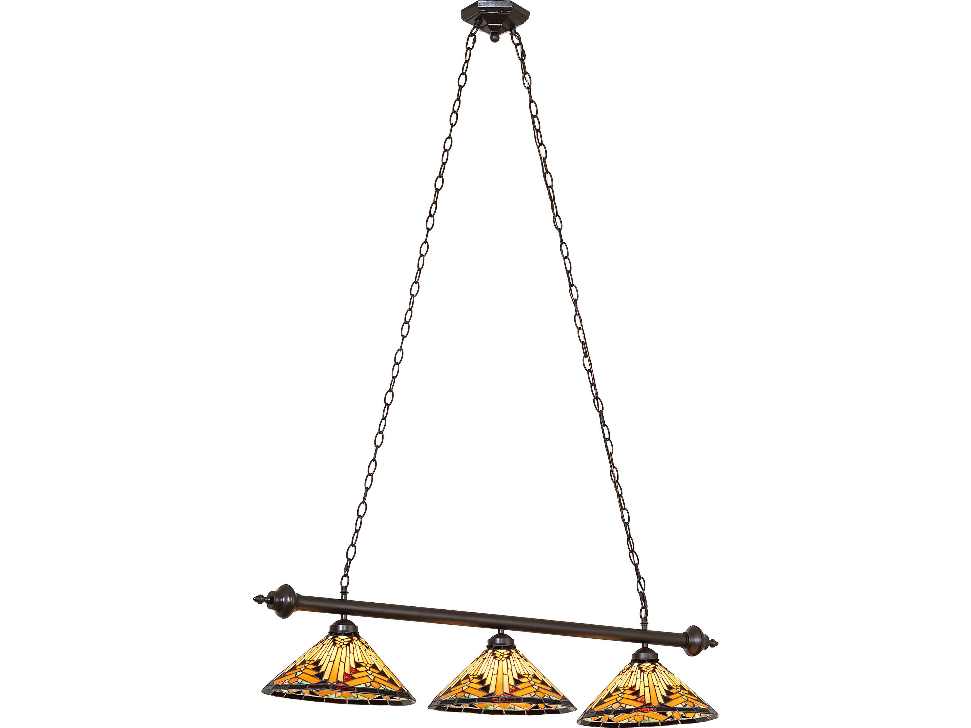 Meyda Nuevo 3-Light Bronze Traditional Linear Island Pendant