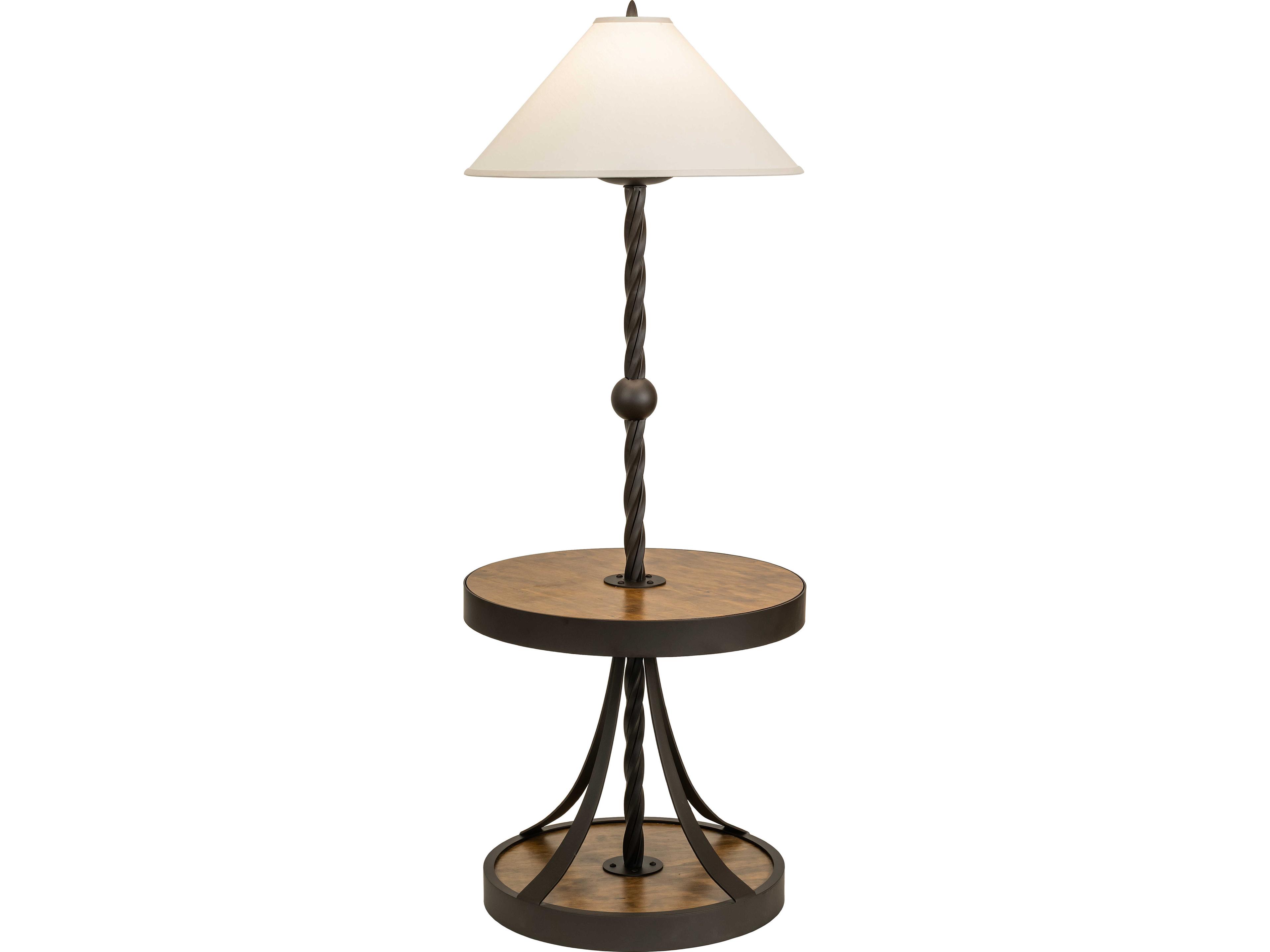 Meyda Achse Eggshell Textrene Bronze Traditional Floor Lamp