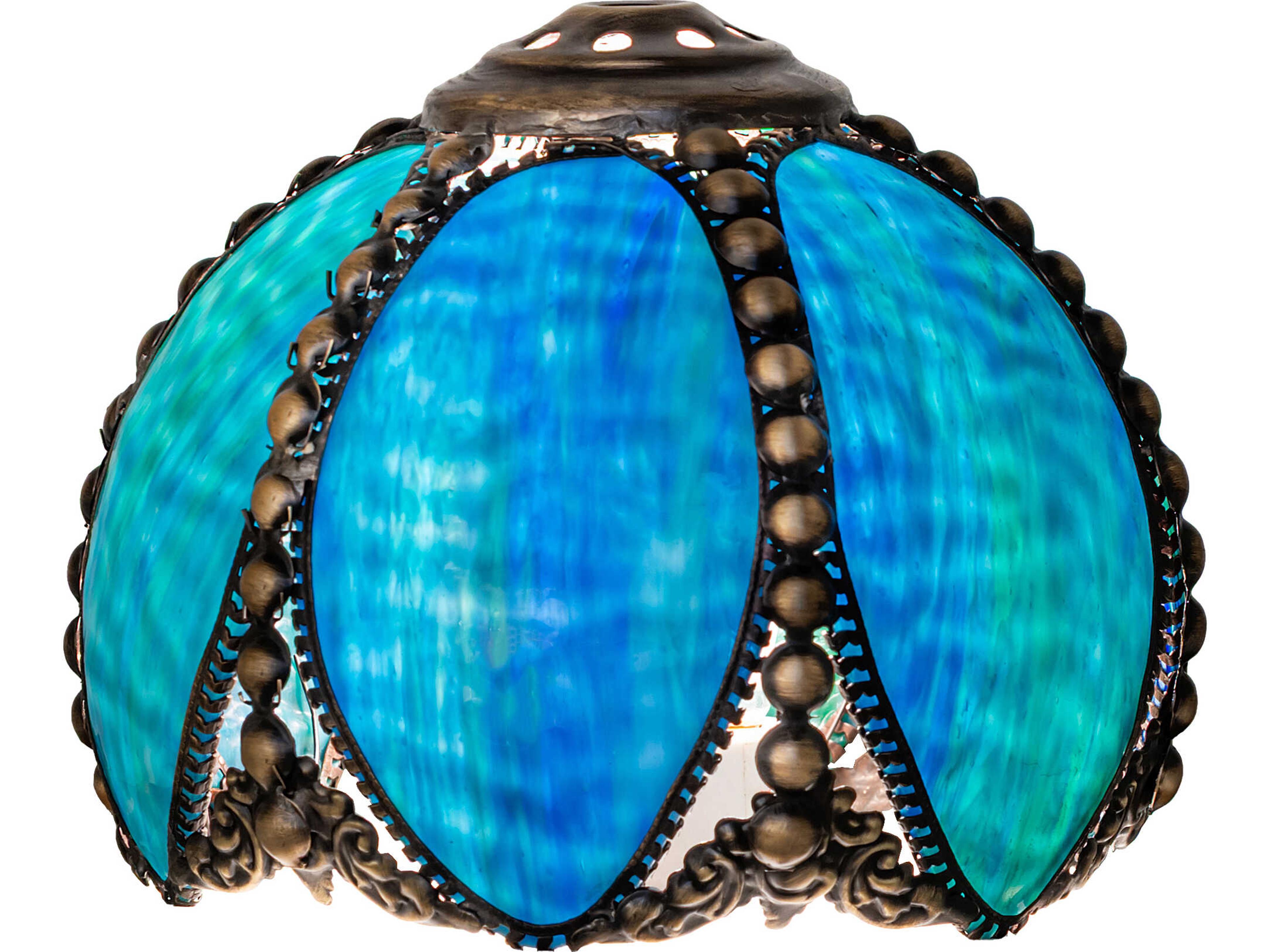 Meyda Petal Bud Blue Green Ripple Glass