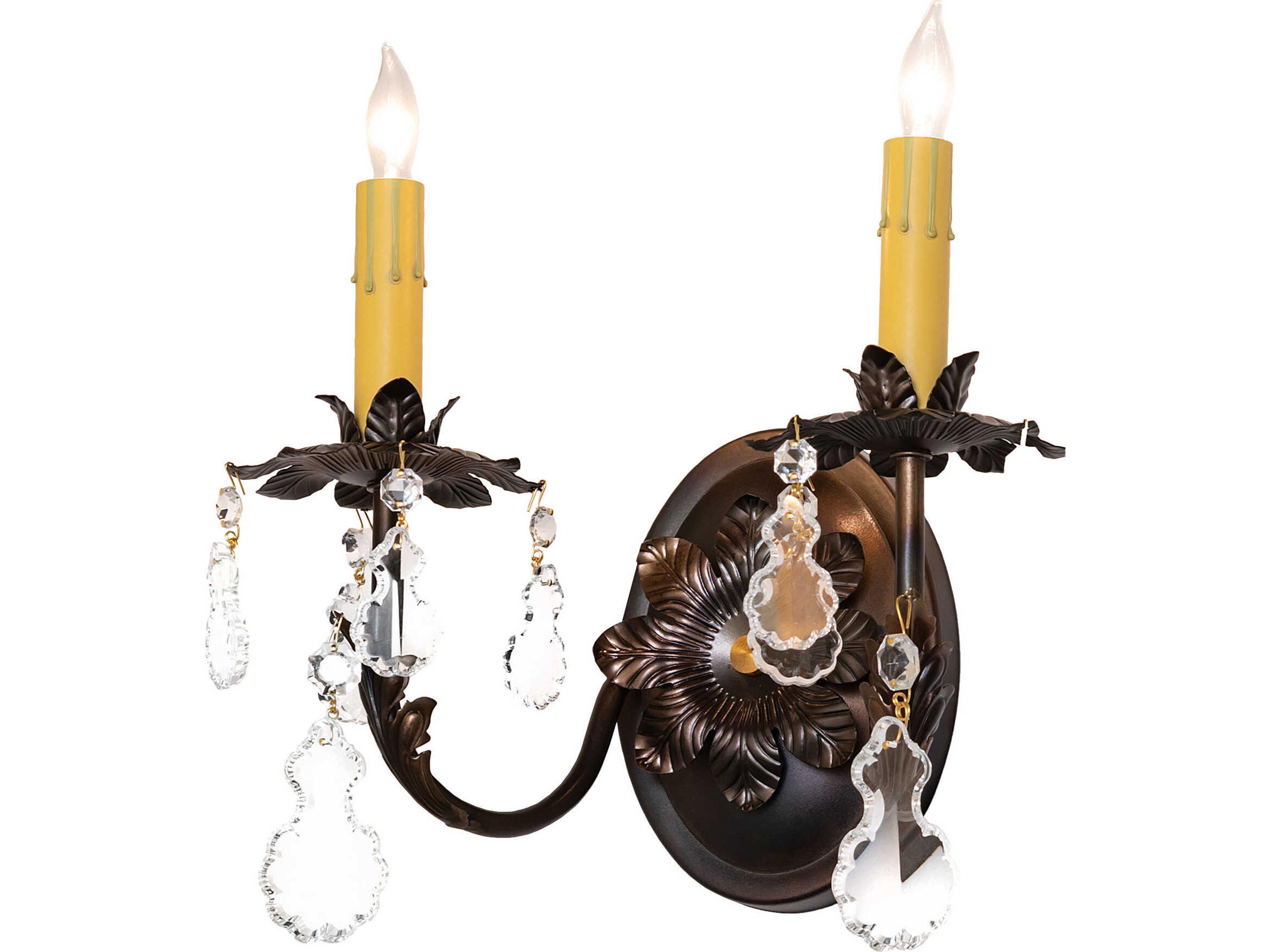 Meyda Chantilly 2-Light Light Burnished Antique Copper Traditional Wall Sconce